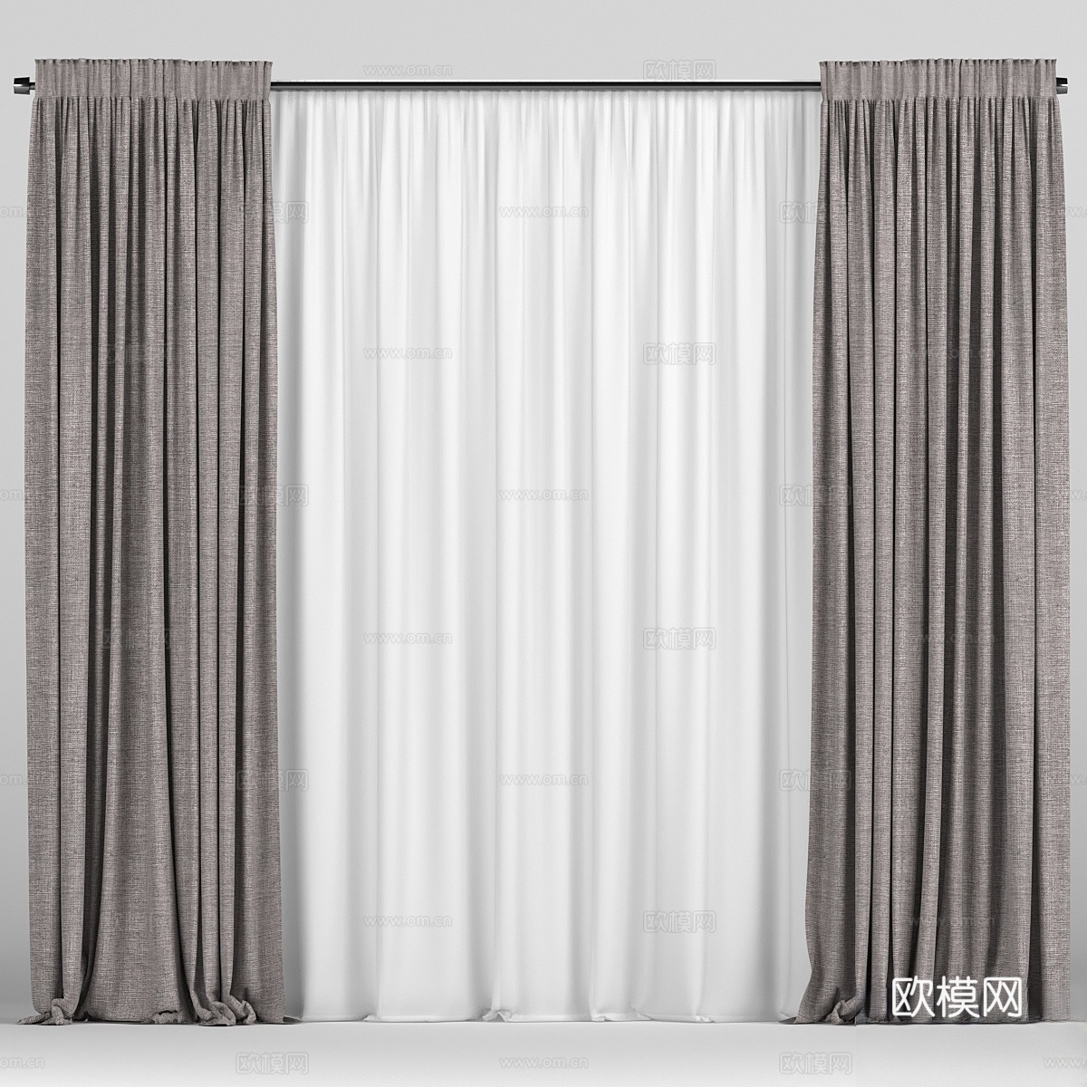 雪纺纱窗帘3d模型