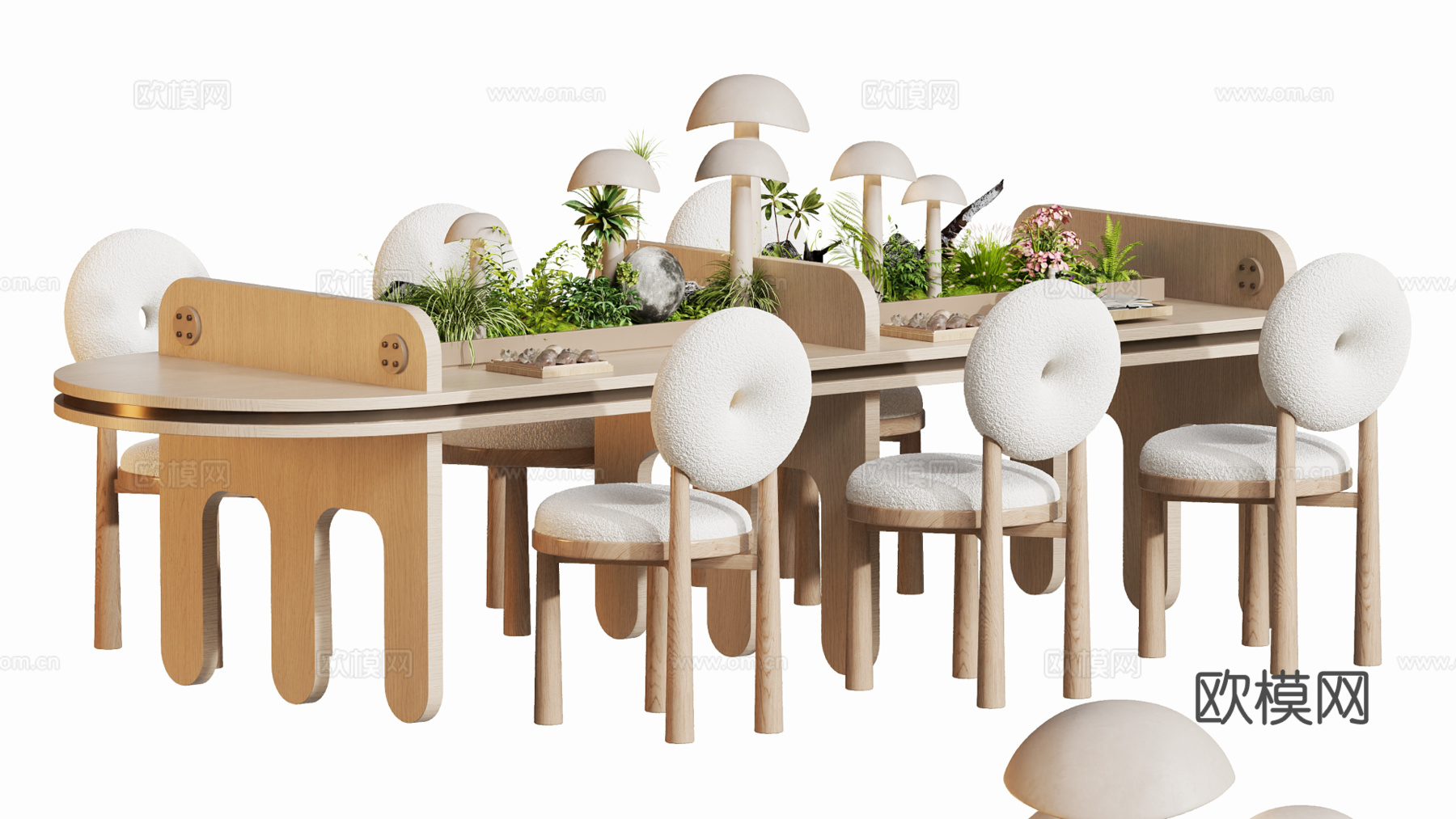 现代儿童手工书桌椅3d模型