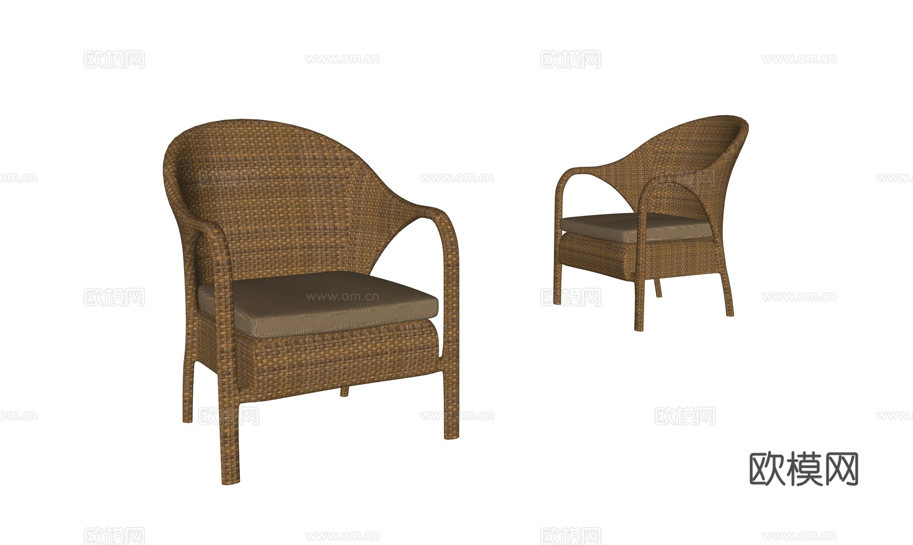现代休闲椅 藤椅 户外椅su模型