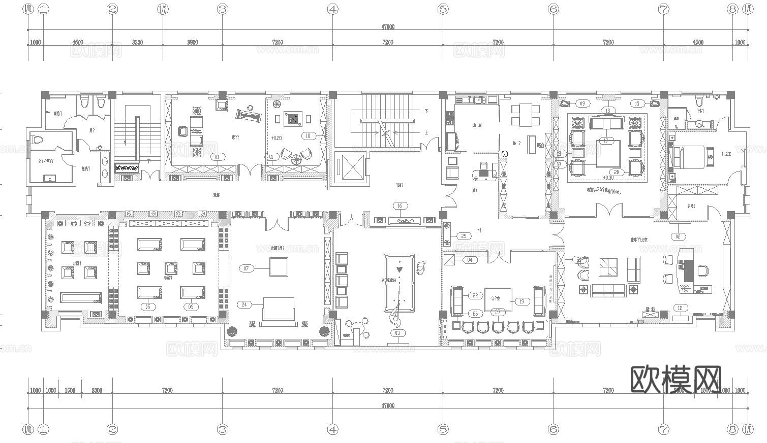 最新完整版办公室施工图合集cad施工图