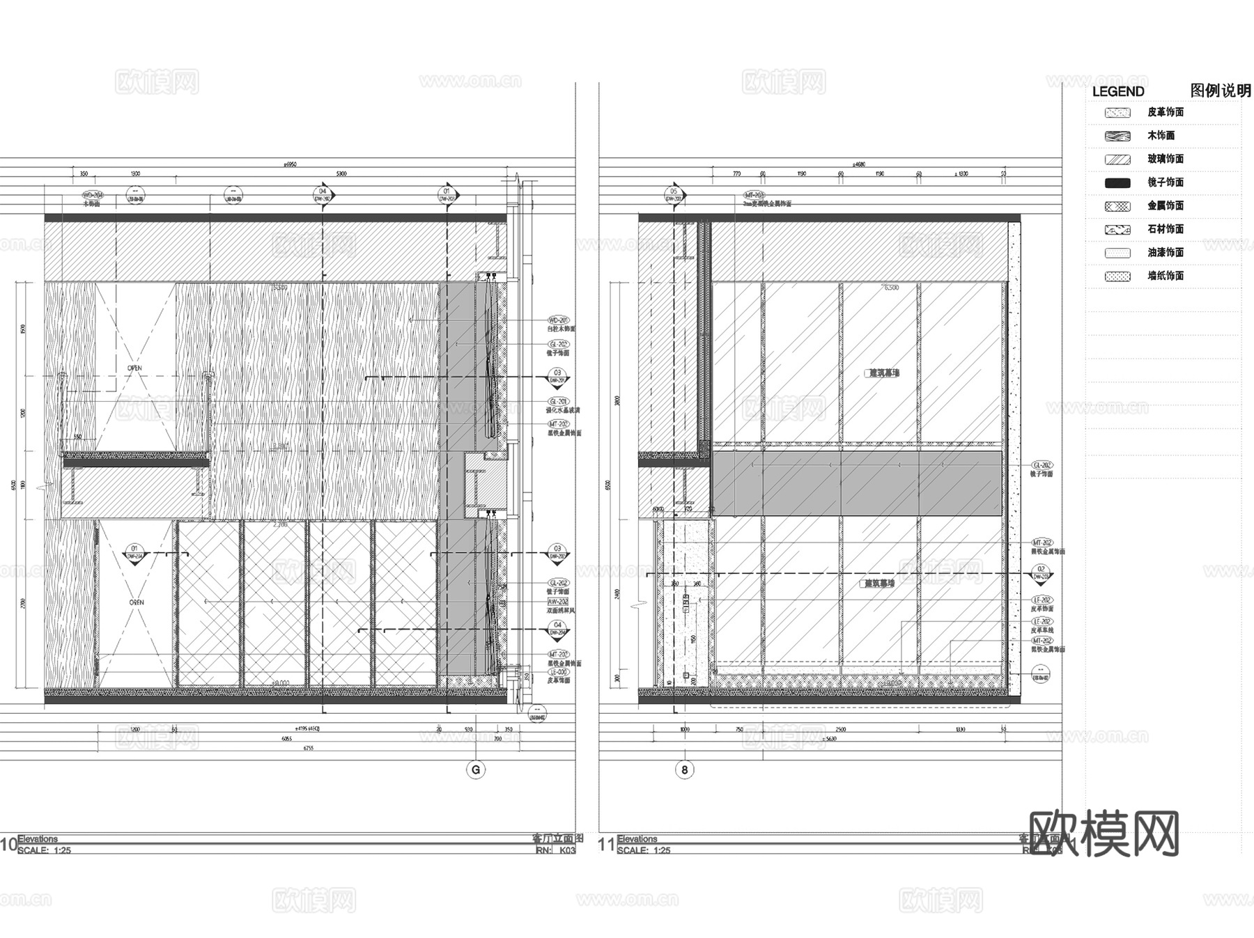 北京通盈中心三里屯一号K户型复式跃层室内家装CAD施工图整套cad施工图