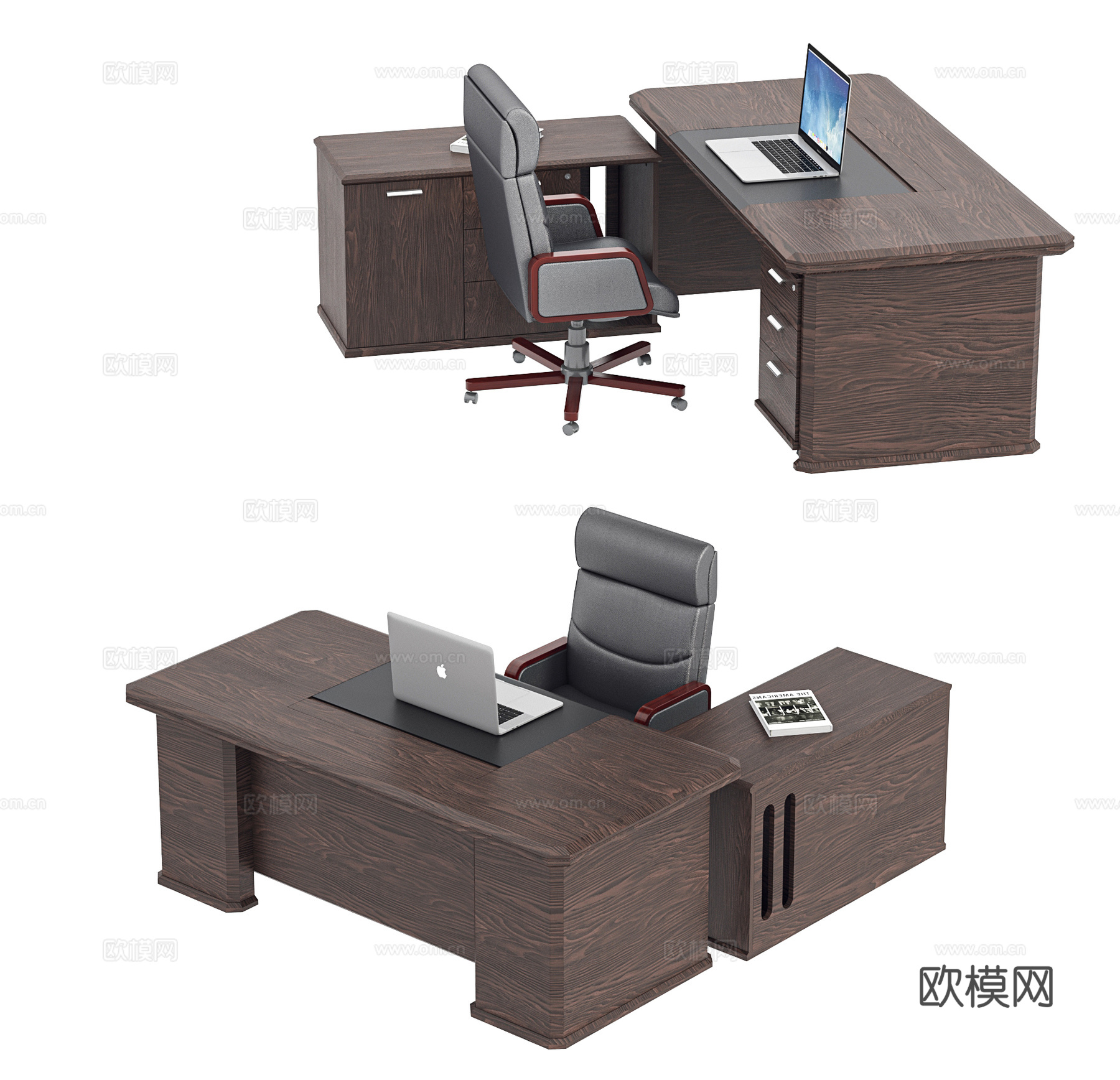 现代办公桌椅 办公桌 办公椅 主管桌 班台 经理桌 工位 领su模型