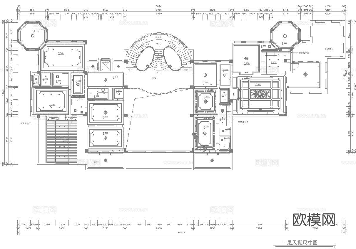 最新完整版欧式会所施工图合集cad施工图