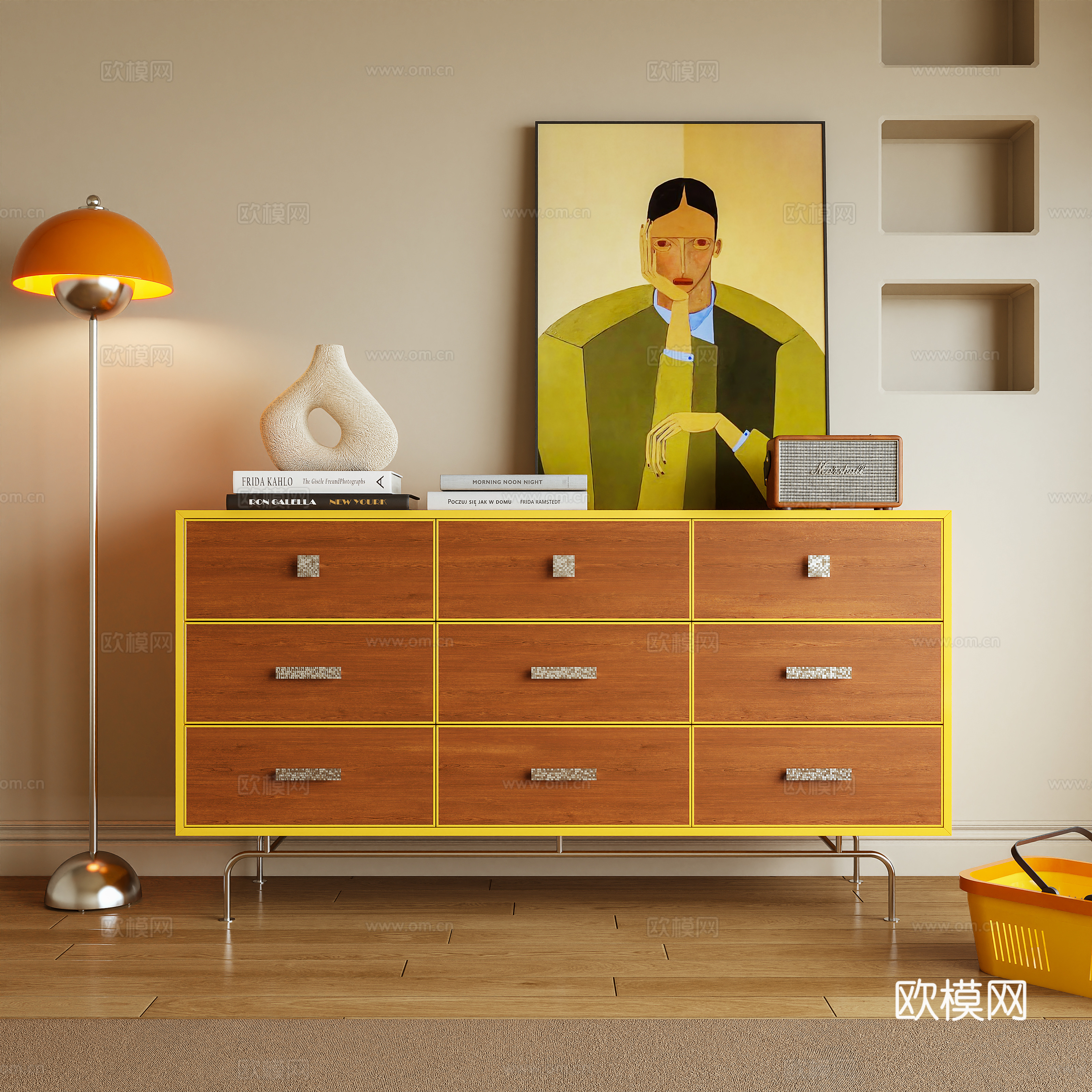 玄关柜 边柜 斗柜 储物柜 置物柜 摆件3d模型下载