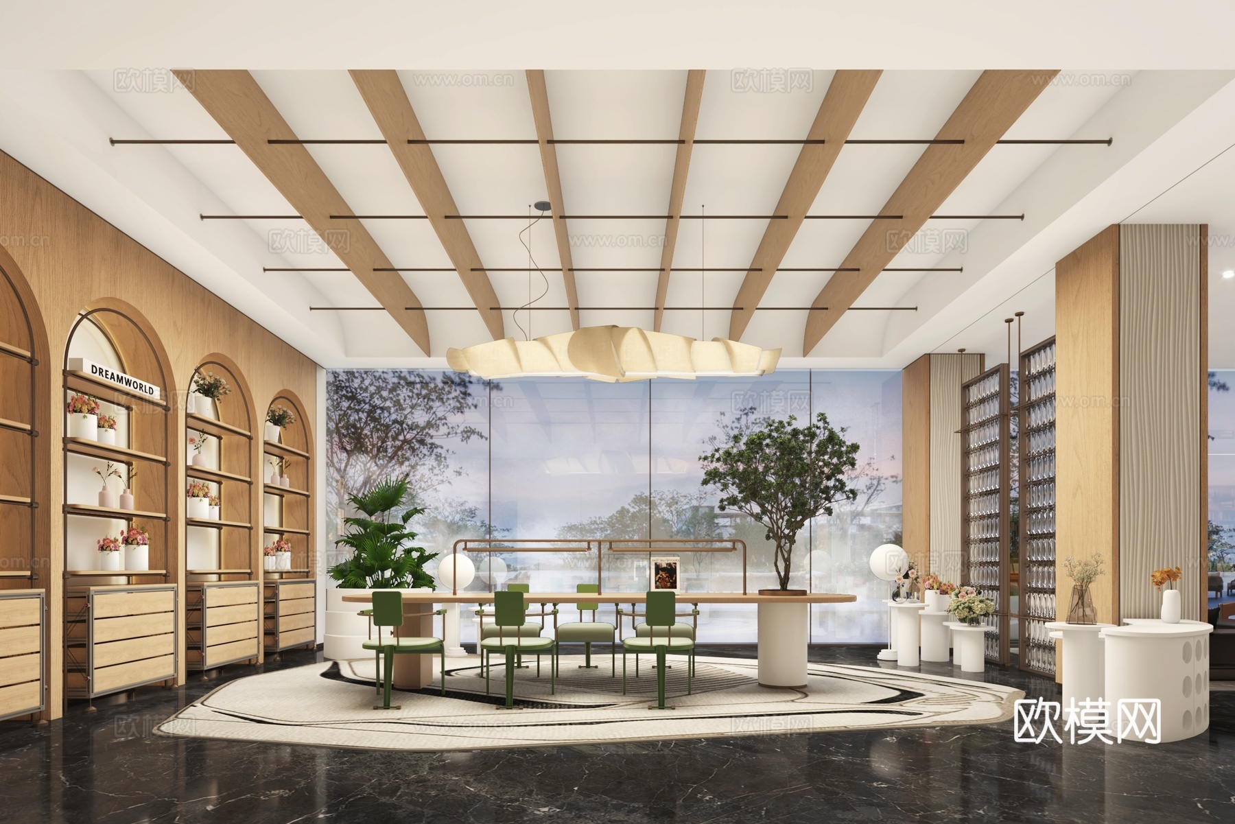 现代花艺室花店3d模型下载