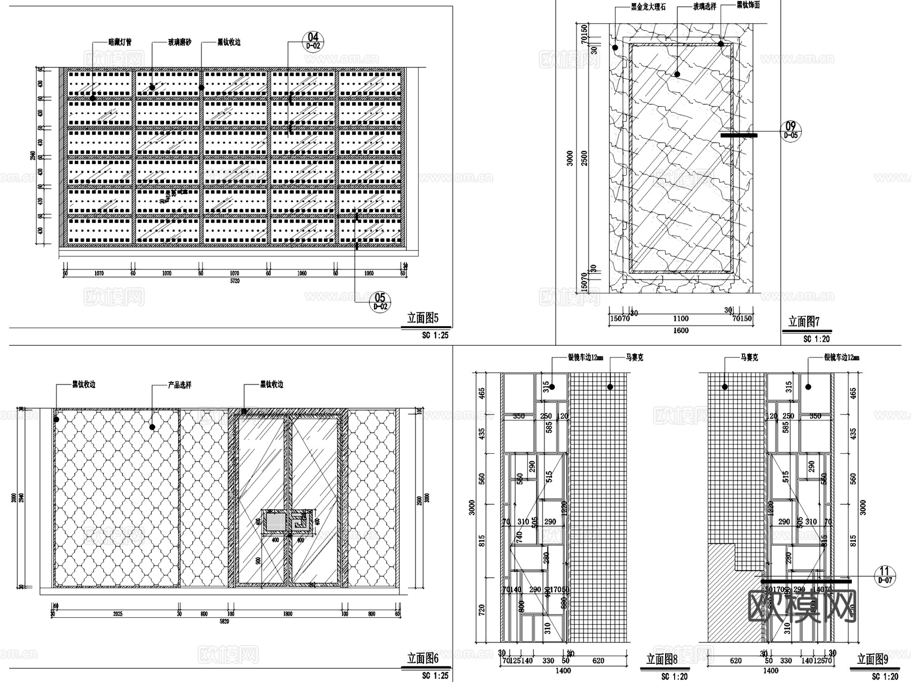 凯乐福玻璃北京展厅室内工装CAD施工图整套cad施工图