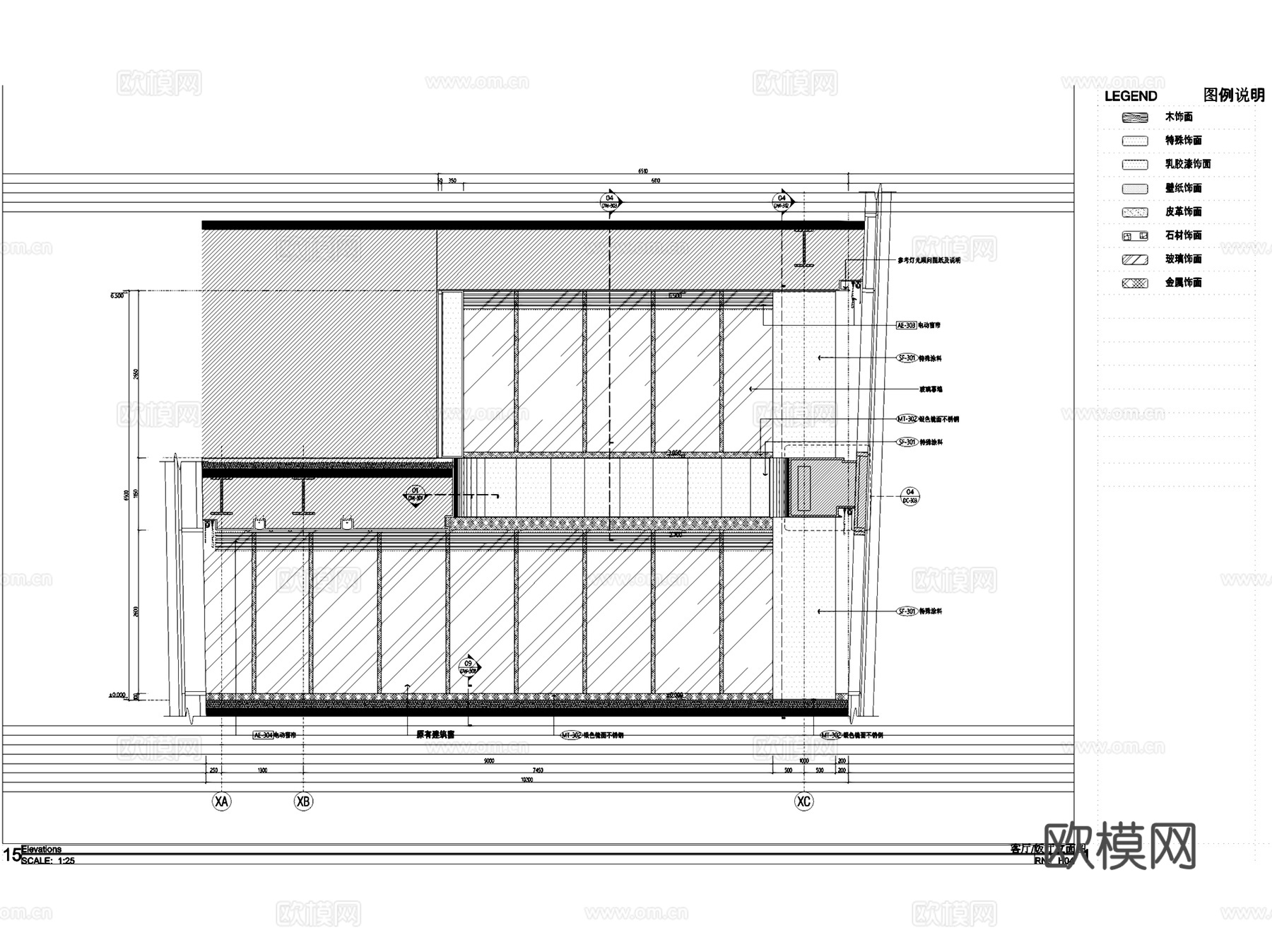 北京通盈中心三里屯一号H户型复式室内家装CAD施工图整套cad施工图