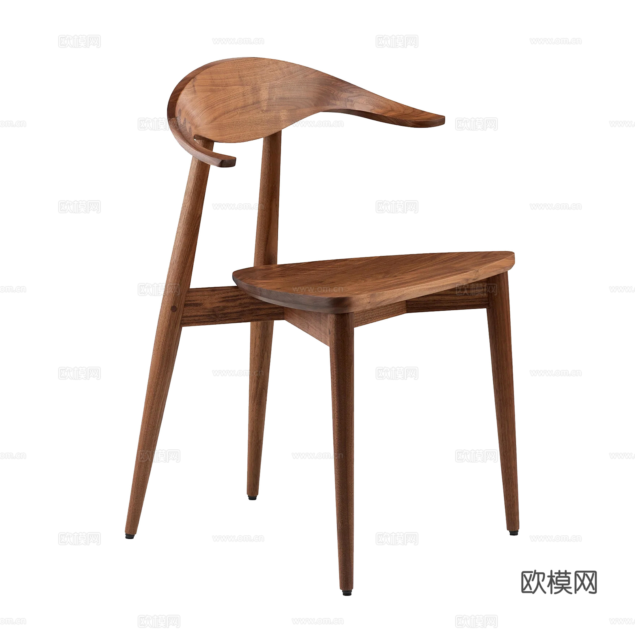 木质单椅 餐椅3d模型下载（渲染图1）