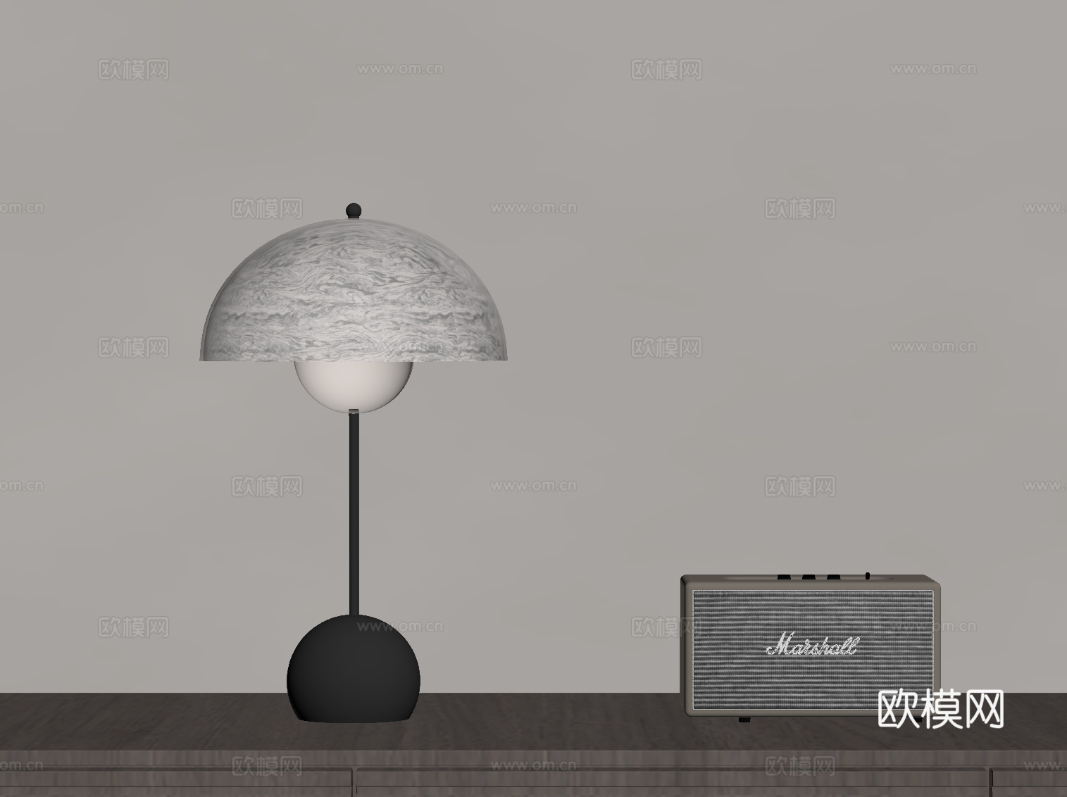 现代意式台灯su模型