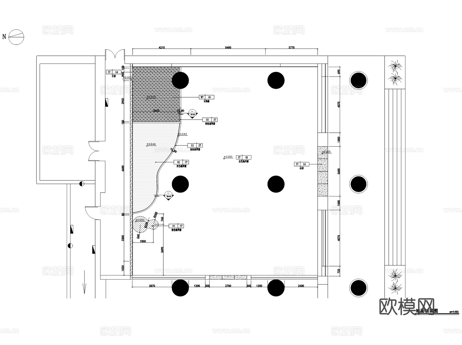 中国联通太原品牌店营业厅室内工装CAD施工图cad施工图
