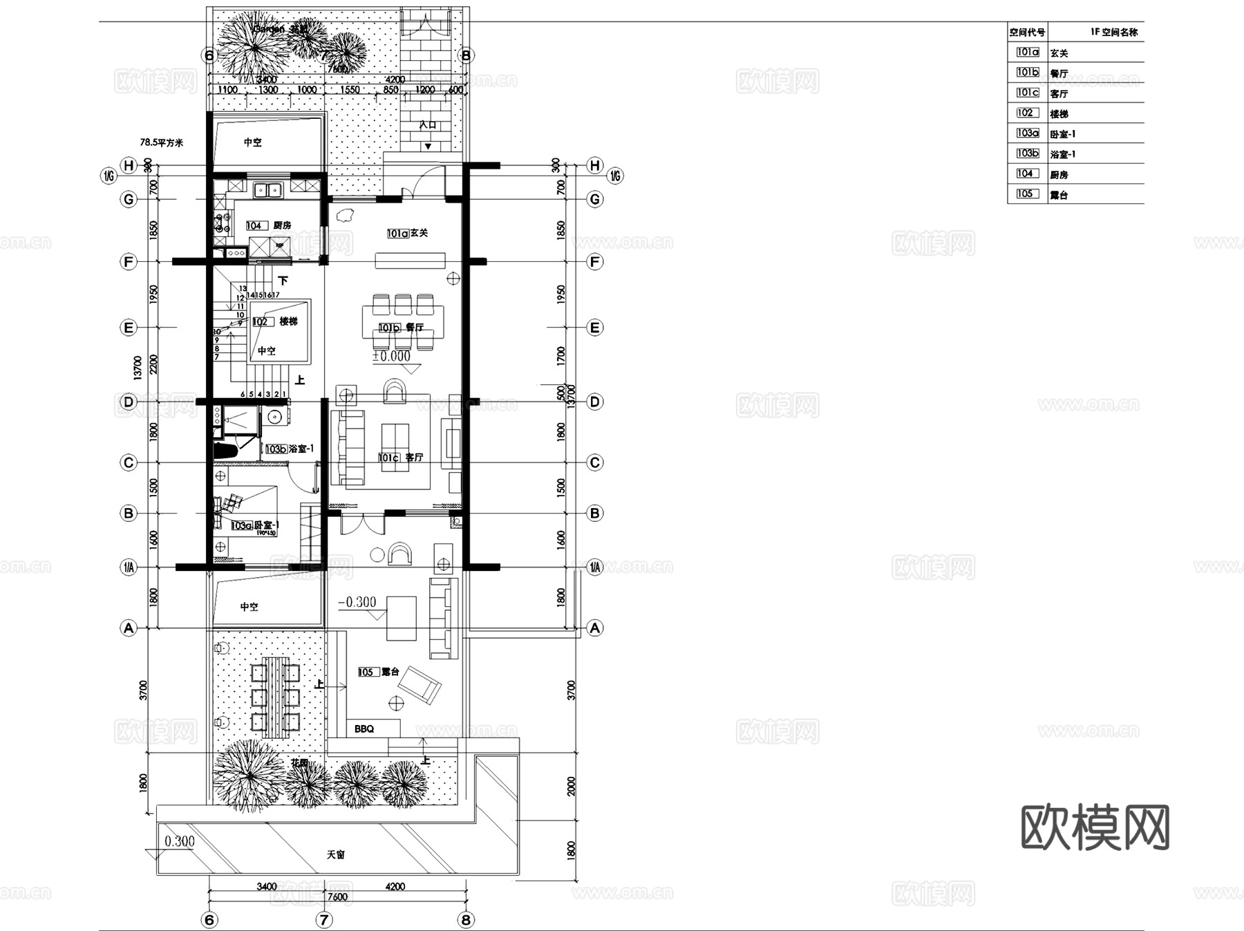 上海永耀宝山TYPE复式样板房室内家装CAD施工图整套 3套cad施工图