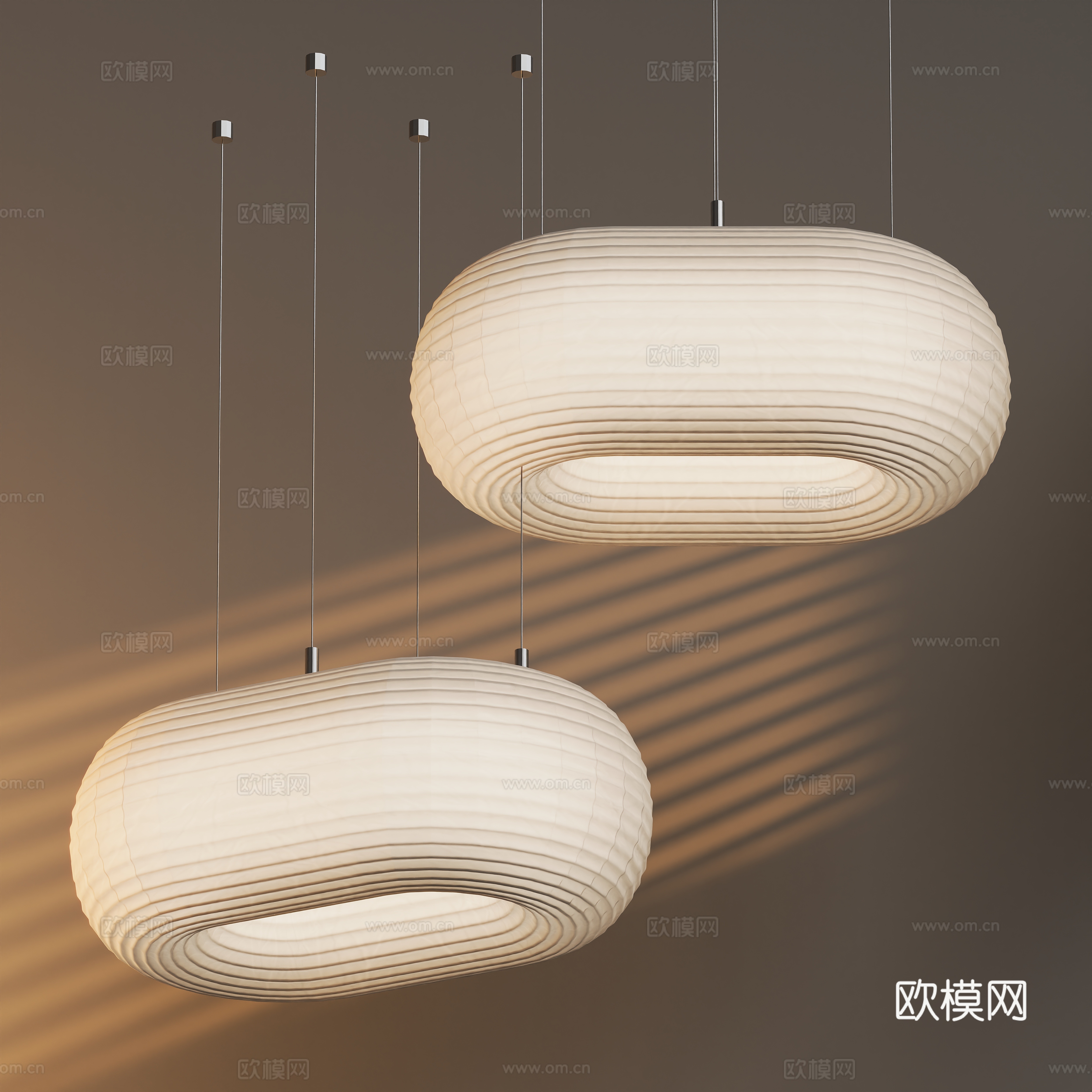 现代日式吊灯su模型