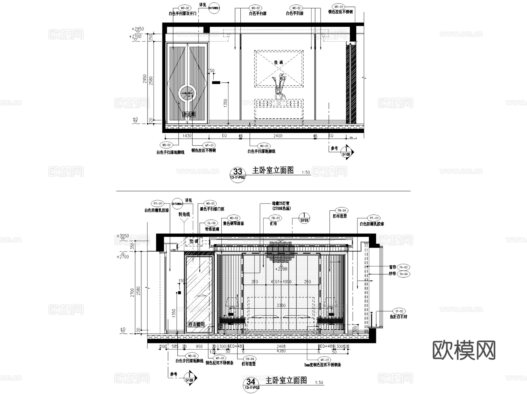 江西洲悦1#楼13-1户型半岛风格样板房室内家装CAD施工图cad施工图