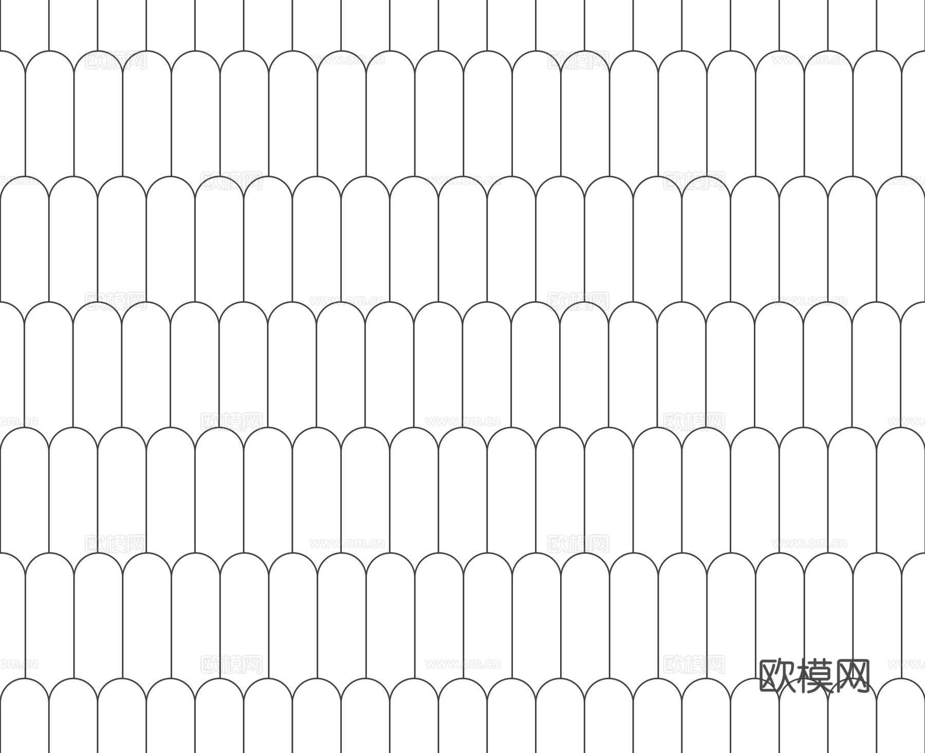 现代无缝白色羽毛砖 鱼鳞砖墙砖贴图