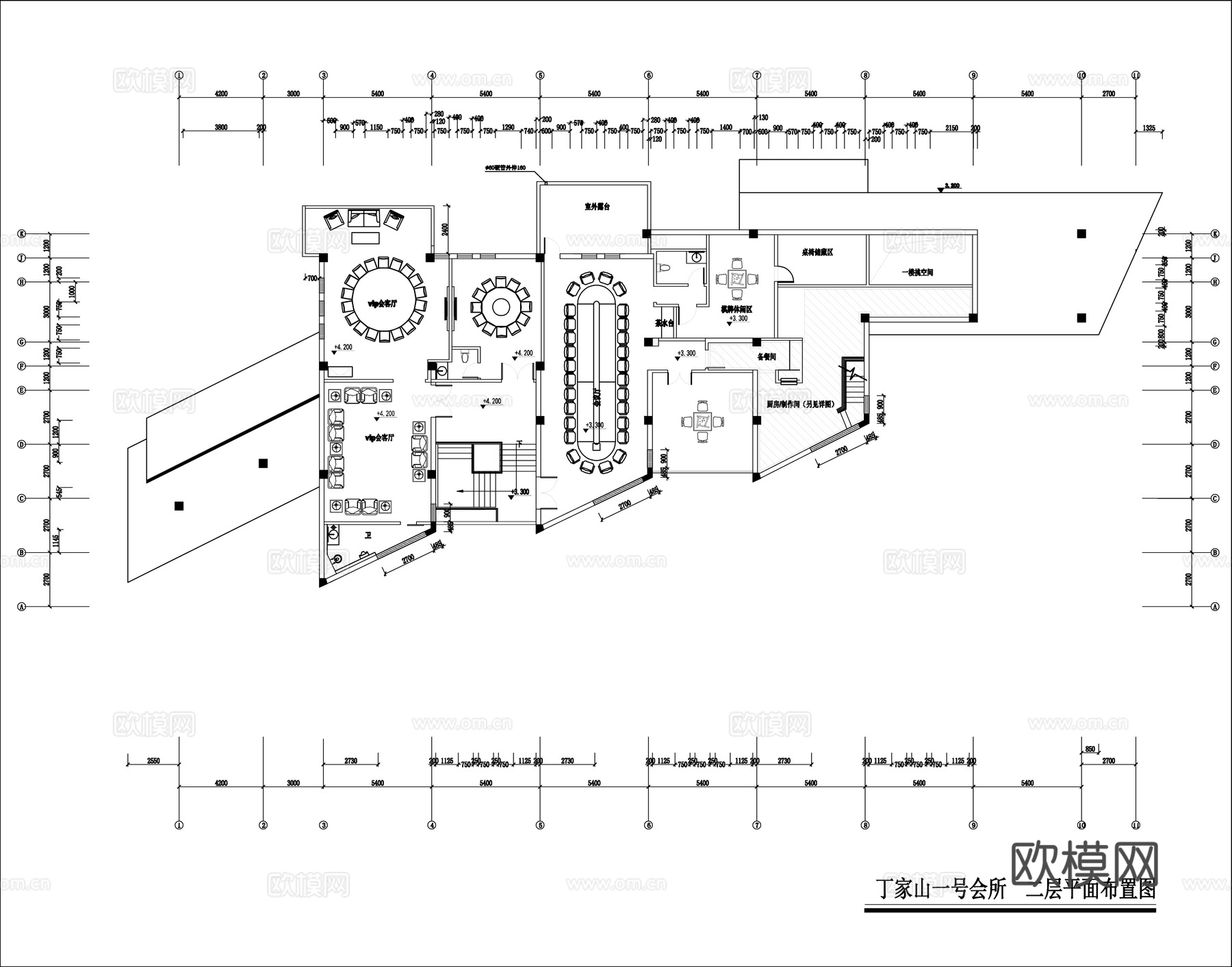 最新完整版高端会所施工图合集cad施工图