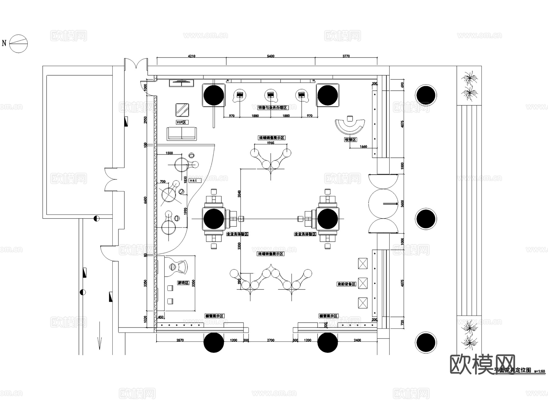 中国联通太原品牌店营业厅室内工装CAD施工图cad施工图