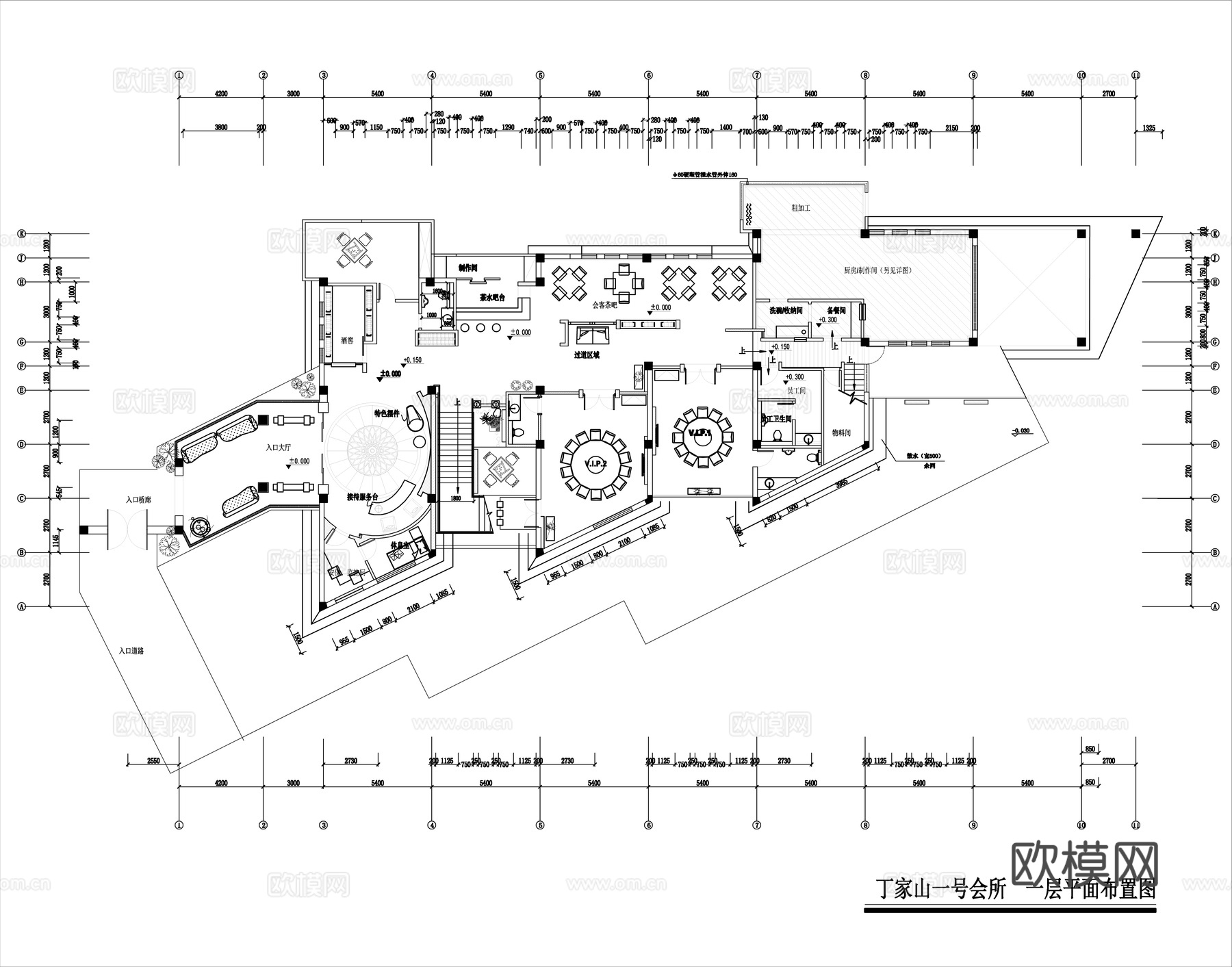 最新完整版高端会所施工图合集cad施工图
