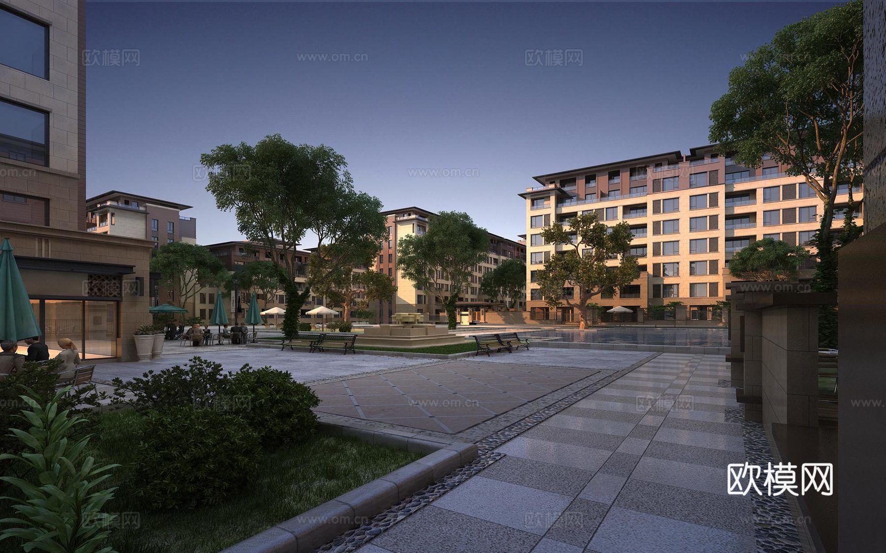 新古典新亚洲古典多层住宅洋房3d模型