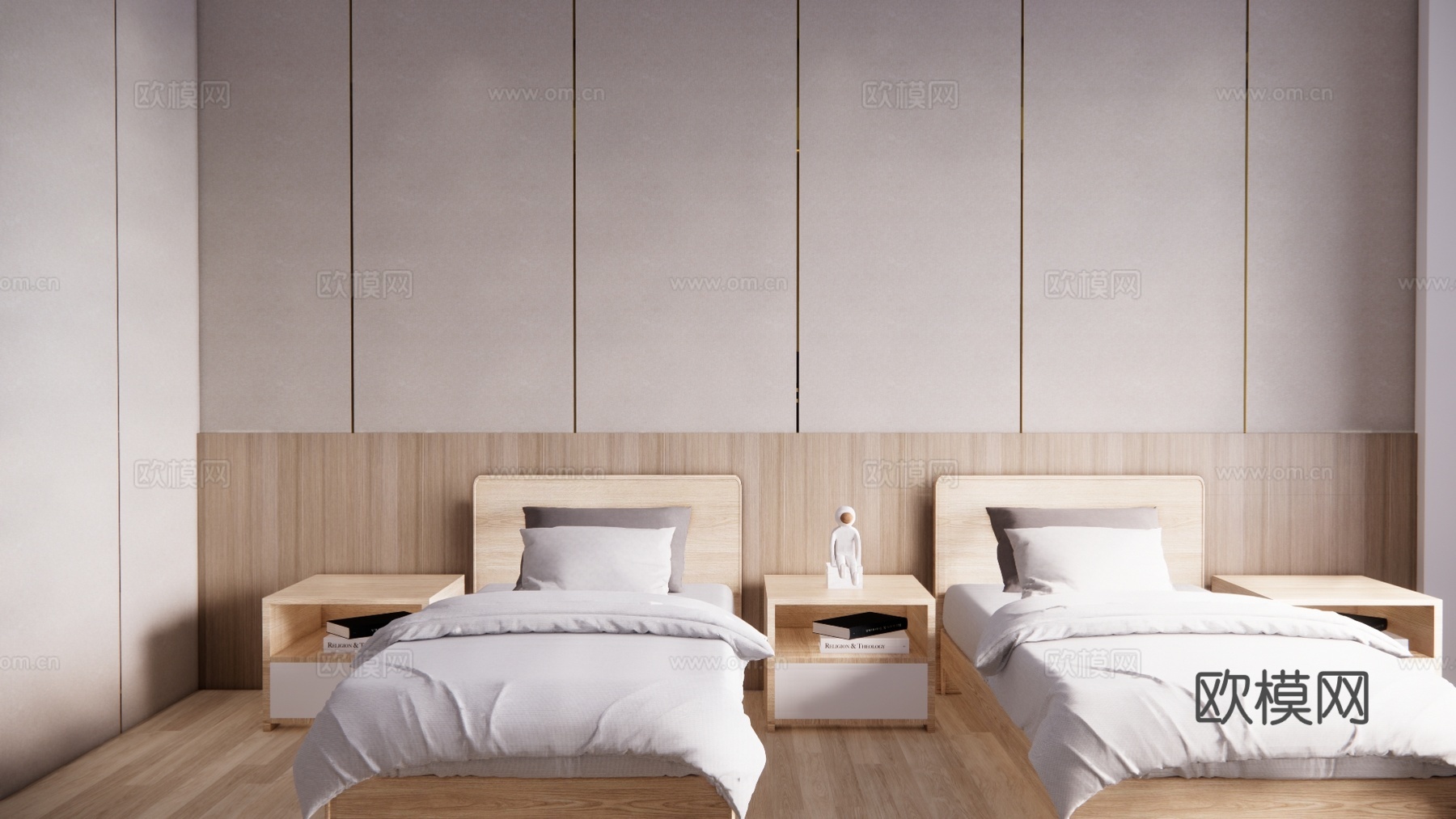 公寓 工装 家装 单人间 卧室 寝室su模型