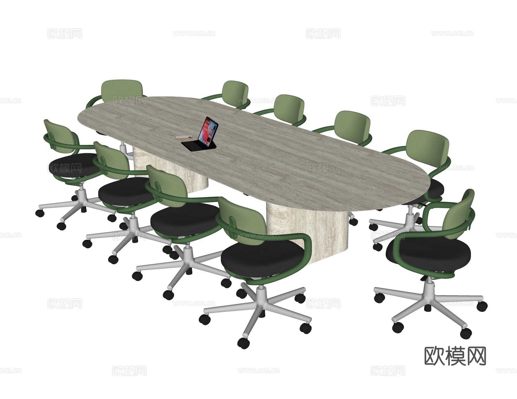 现代会议桌椅 办公椅su模型