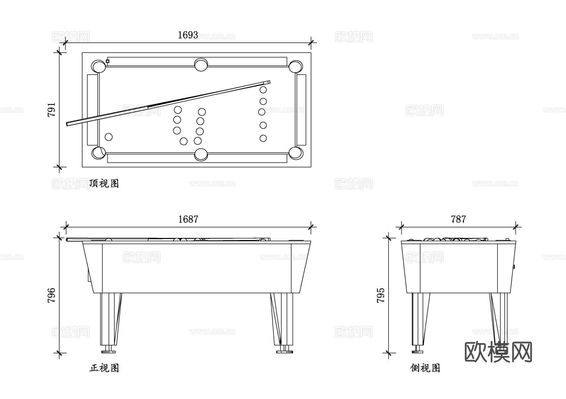 儿童台球桌 小型台球桌 儿童迷你台球桌 家用儿童台球桌cad施工图