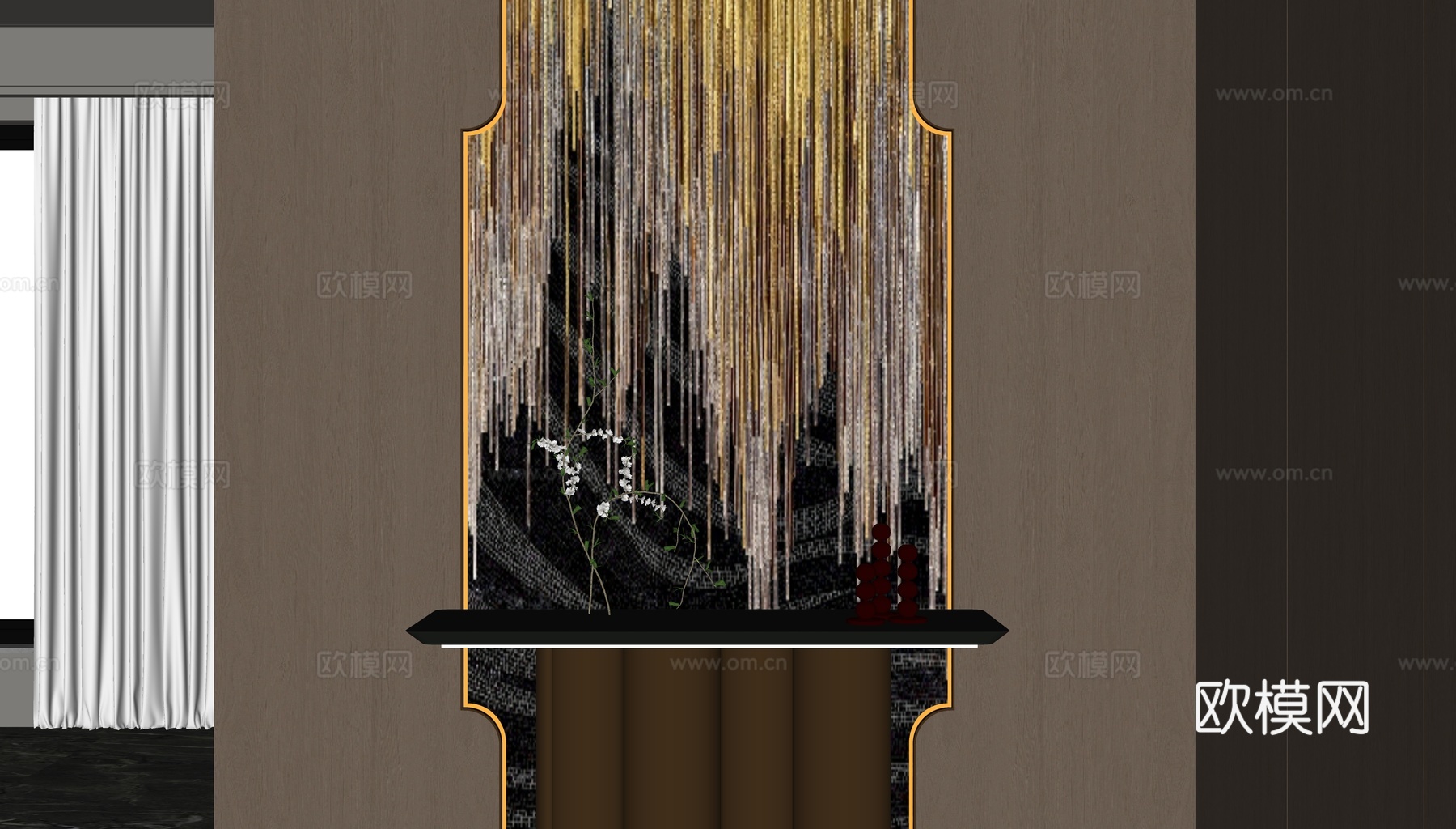 现代意式玄关su模型