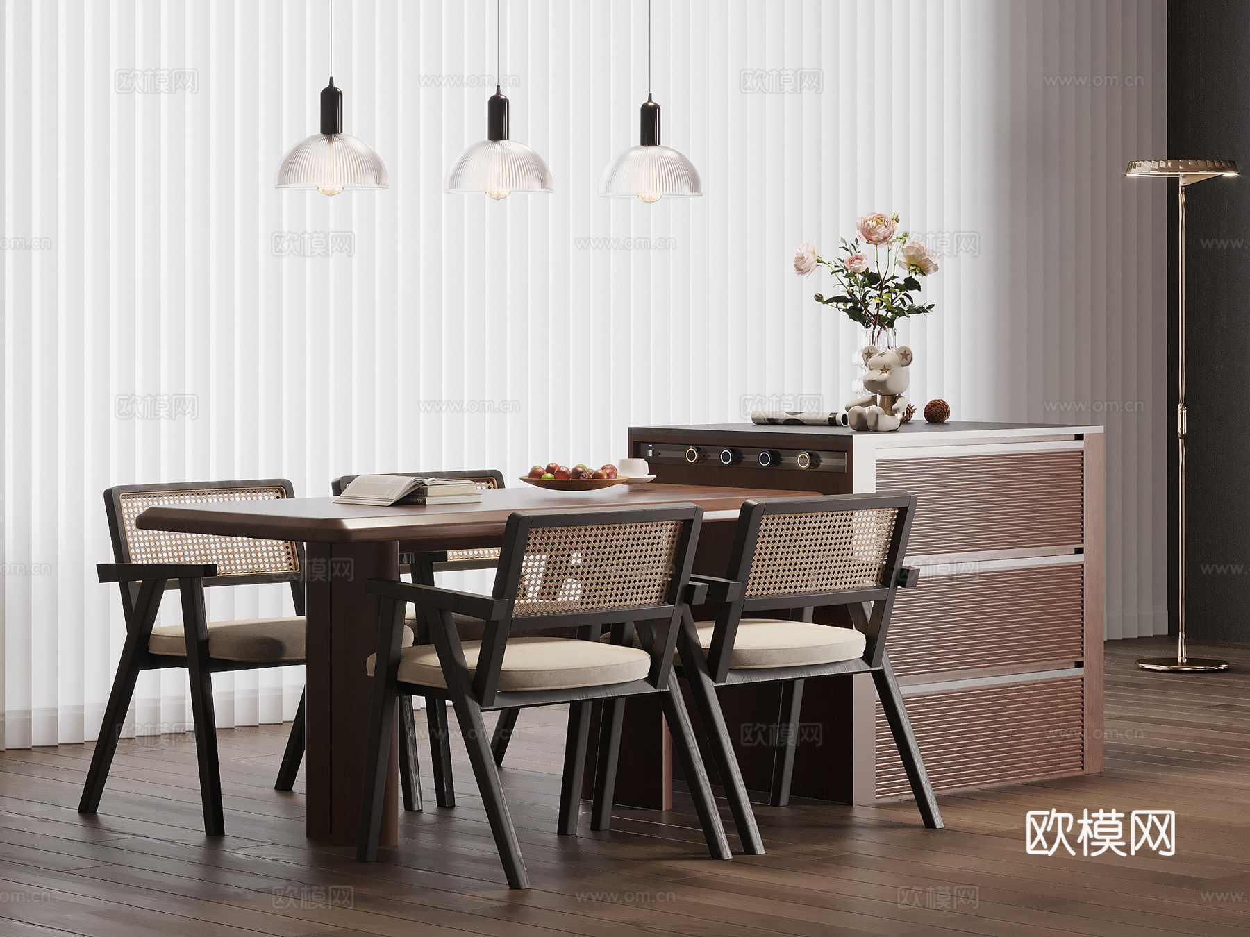 中古风岛台 吧台su模型