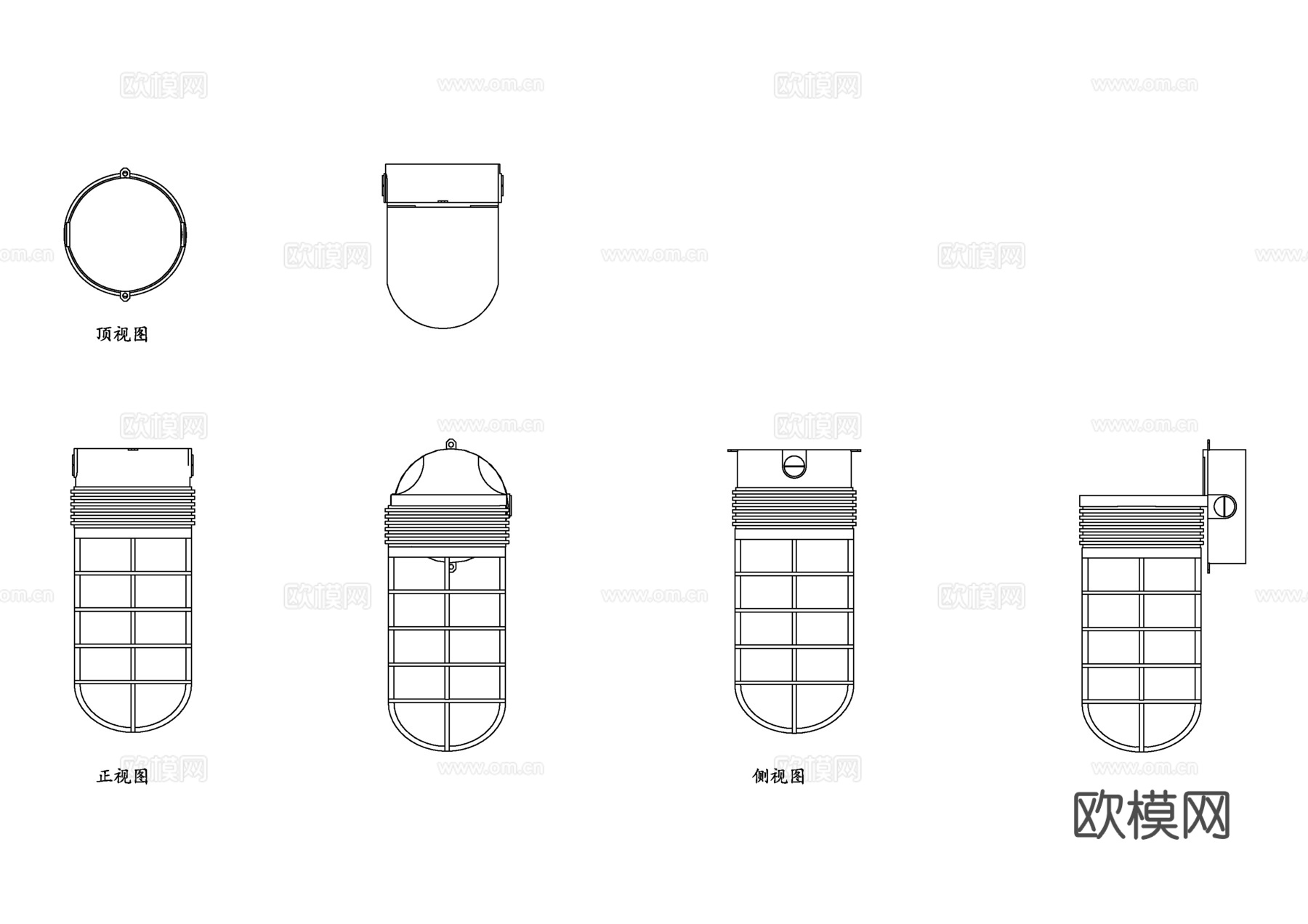 防汽灯 防潮灯 防水汽灯具 浴室防雾灯 潮湿环境照明灯cad施工图