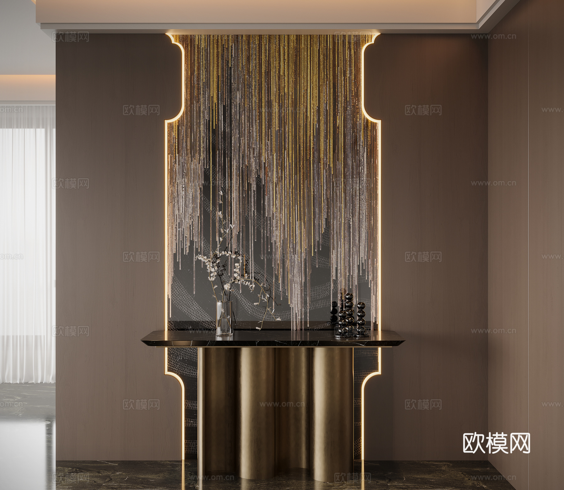 现代意式玄关su模型