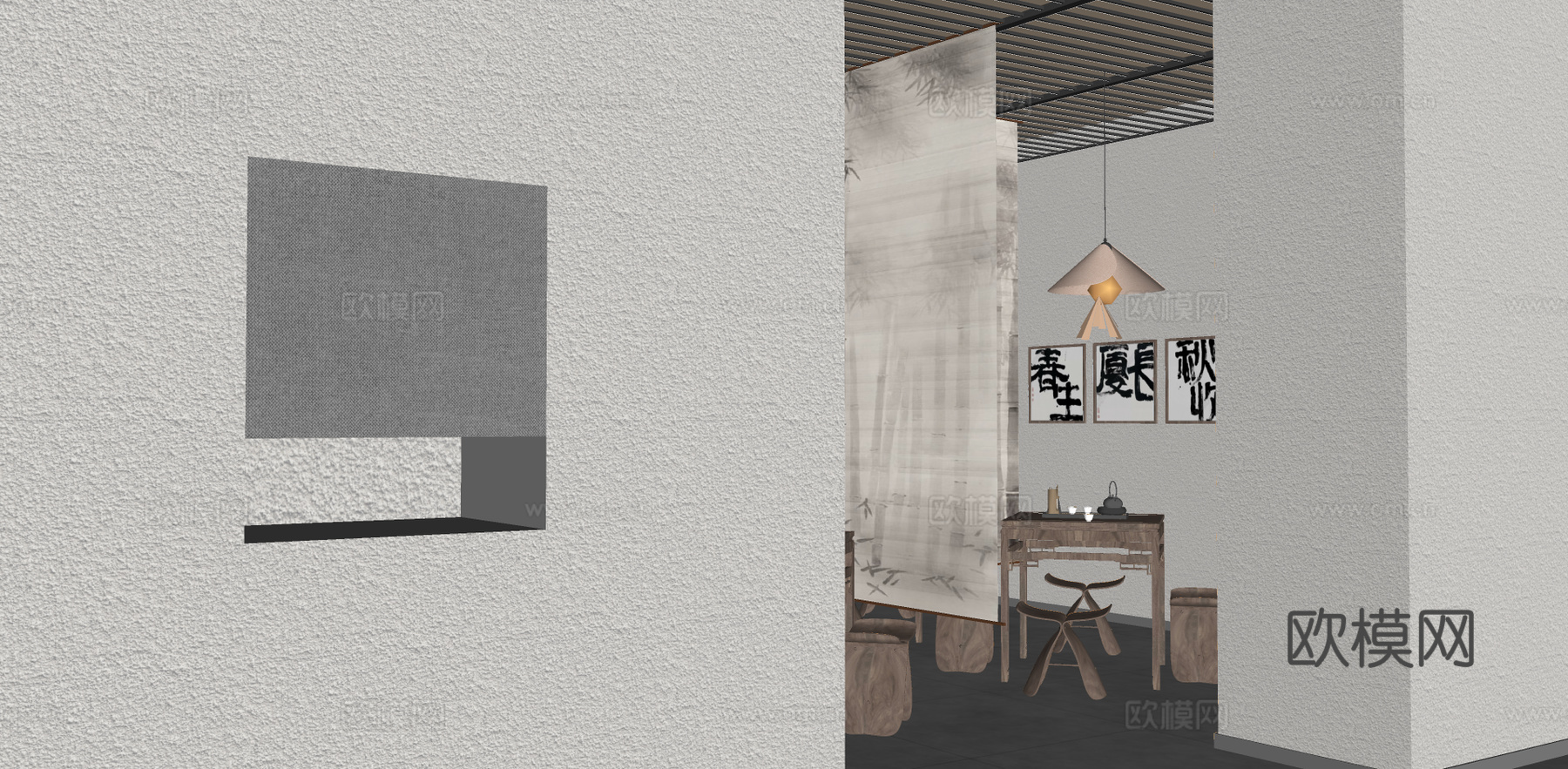 茶桌 茶台 家装 茶桌椅 茶几 茶具su模型