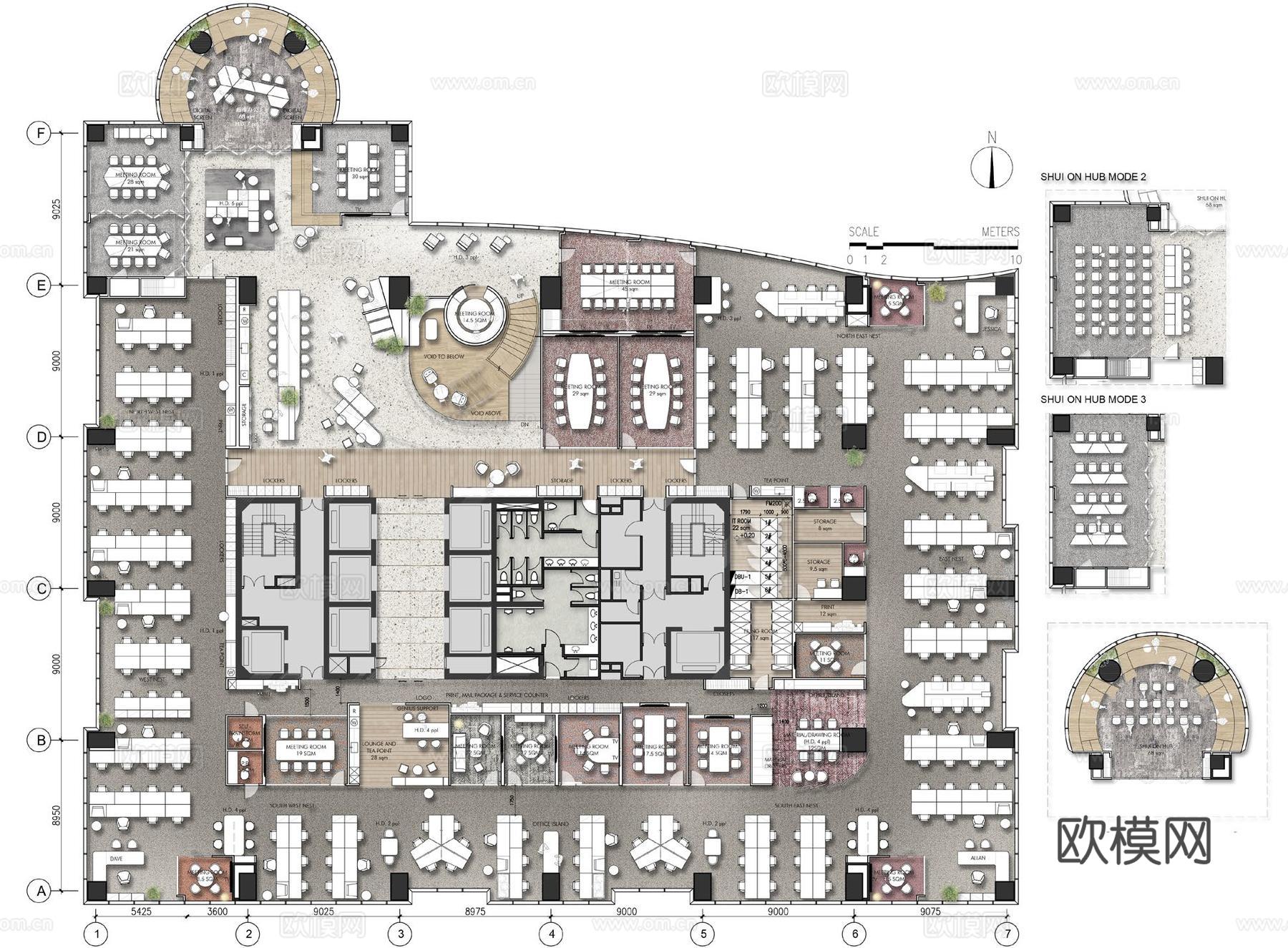 最新完整版办公楼施工图合集cad施工图