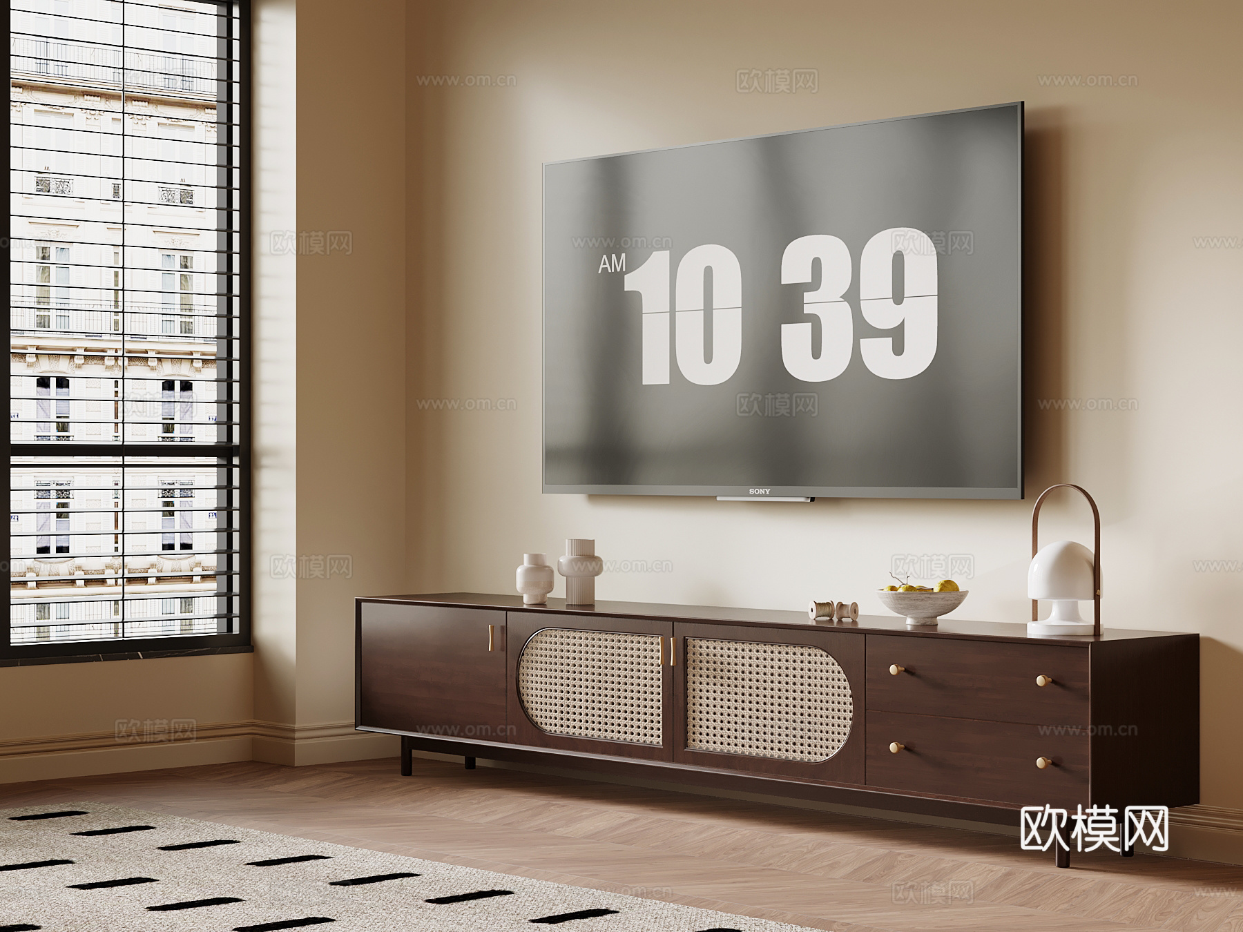 中古风电视柜3d模型下载