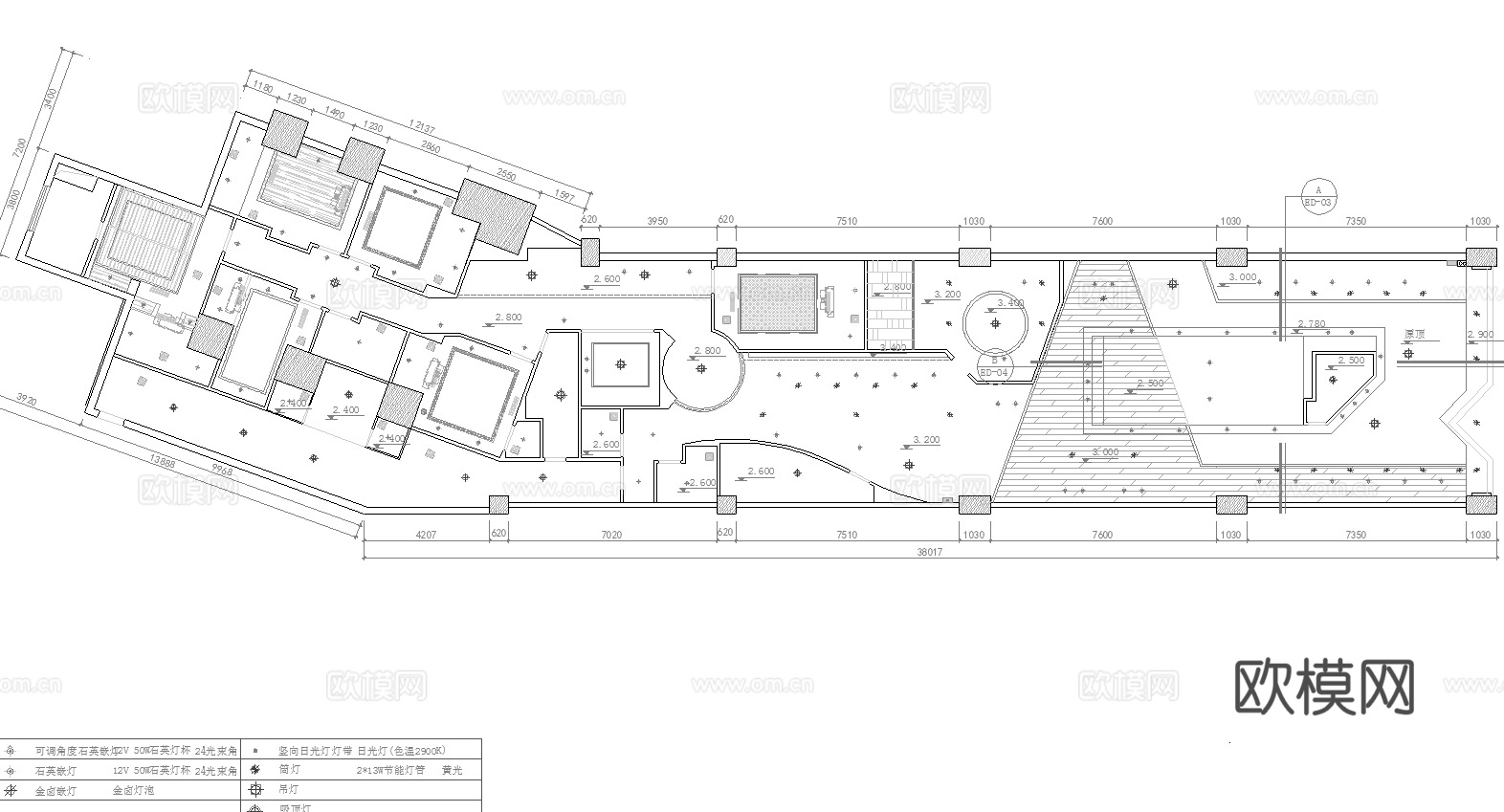 最新完整版美容院施工图合集cad施工图
