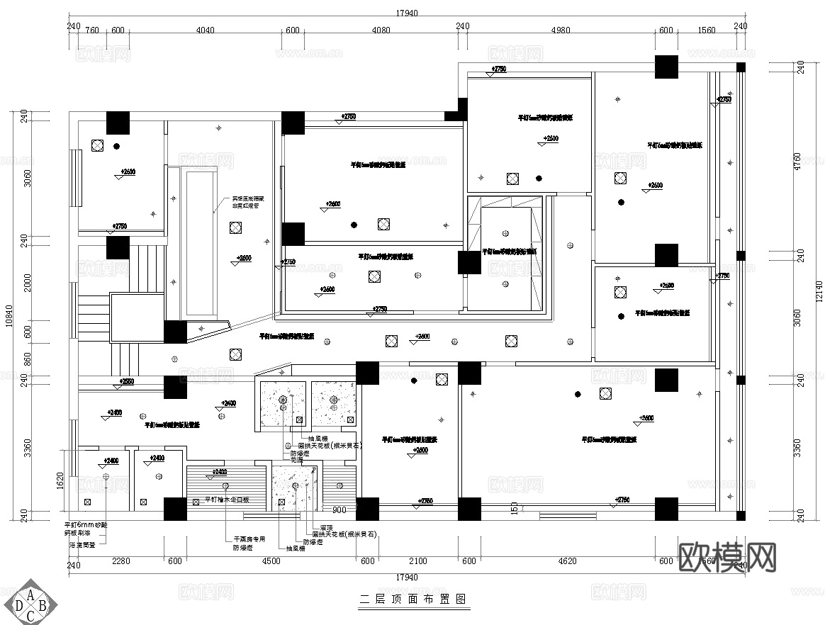 最新完整版美容院施工图合集cad施工图