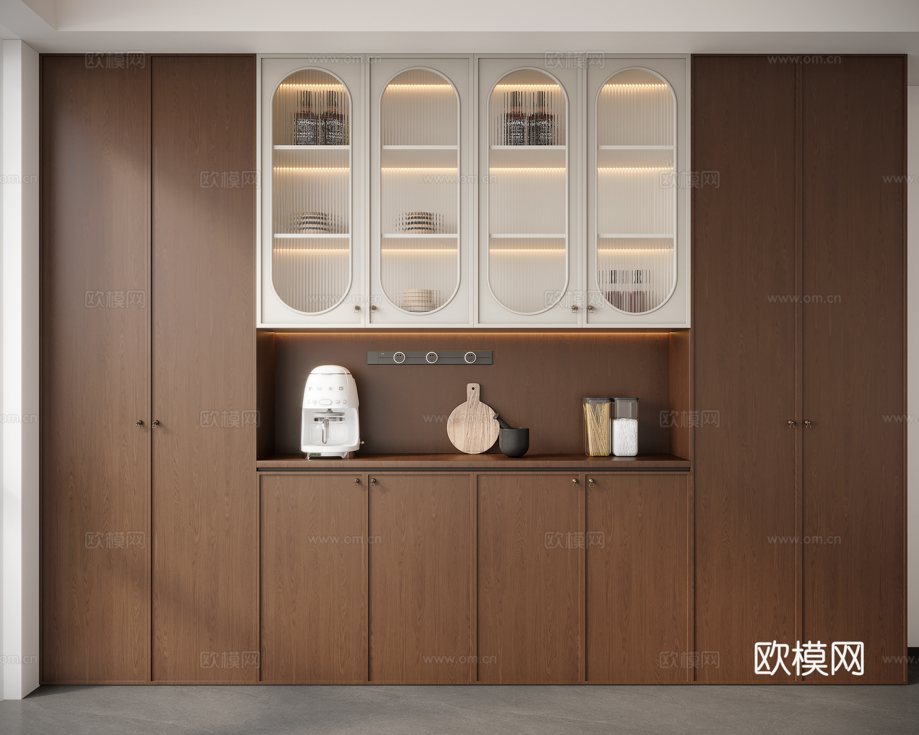 中古风酒柜3d模型下载