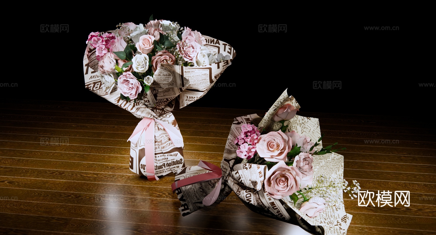 现代 花束 玫瑰花束 节日花束 花艺组合 鲜花摆件su模型