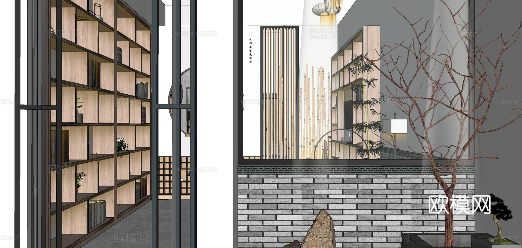 家装 茶台 茶桌组合 茶桌 茶具su模型