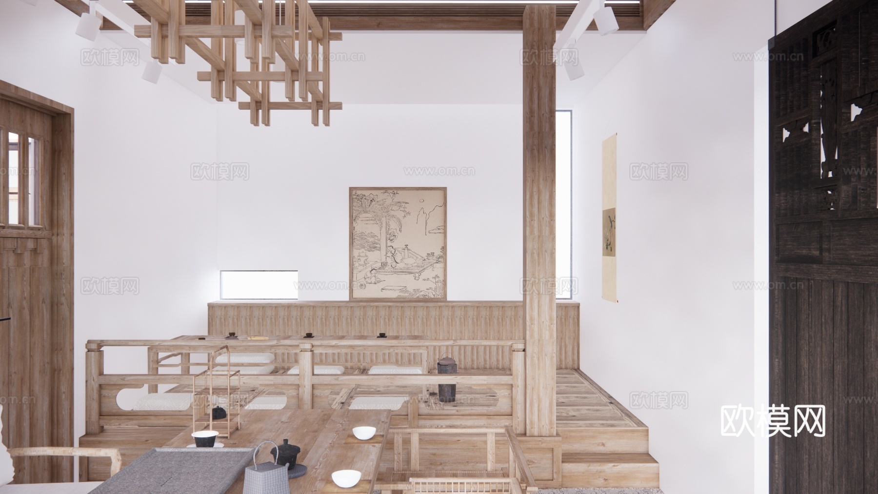 茶桌 茶台 家装 茶桌椅 茶几 茶具su模型