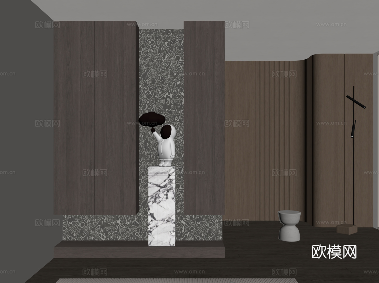 现代意式玄关柜 鞋柜su模型