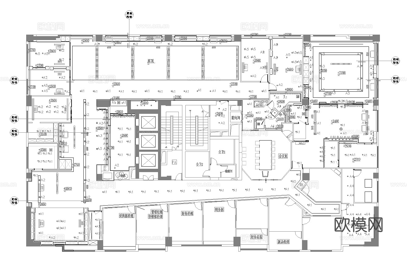 最新完整版办公室施工图合集cad施工图