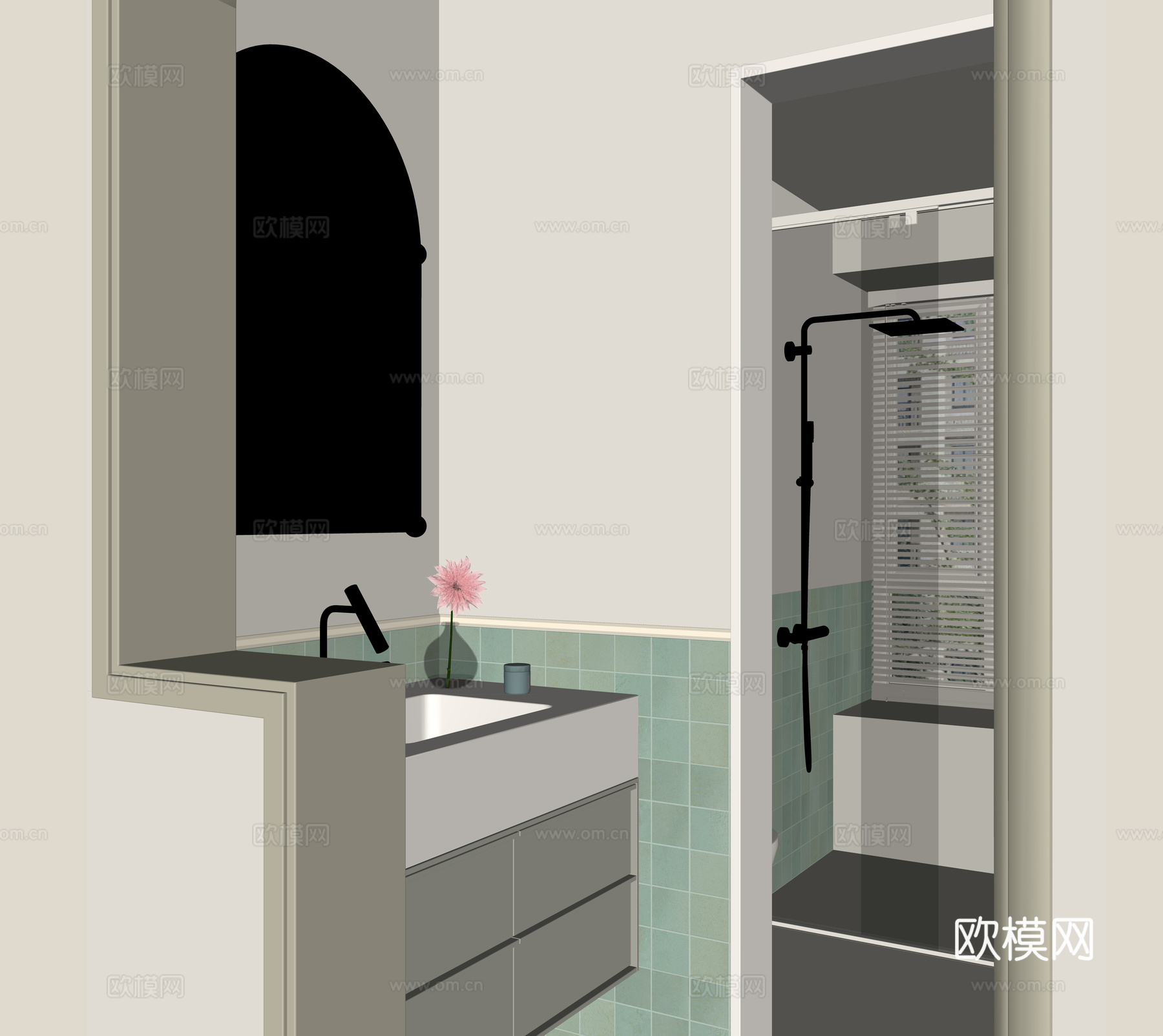 现代法式卫生间su模型