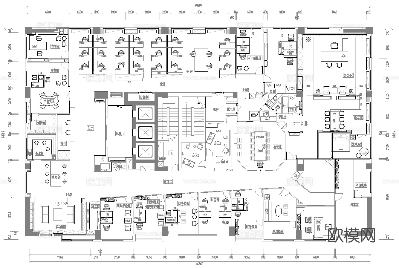 最新完整版办公室施工图合集cad施工图