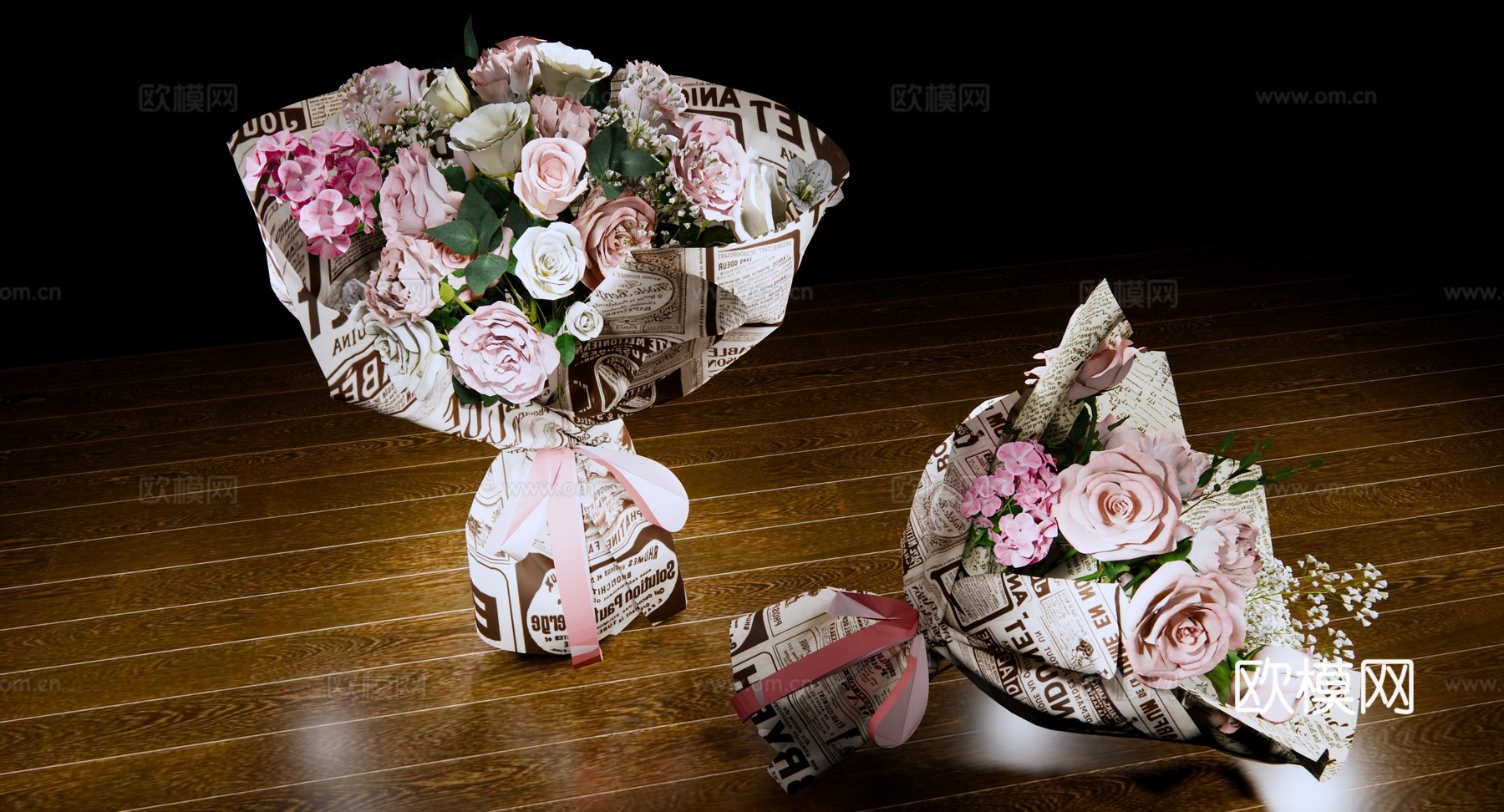 现代 花束 玫瑰花束 节日花束 花艺组合 鲜花摆件su模型