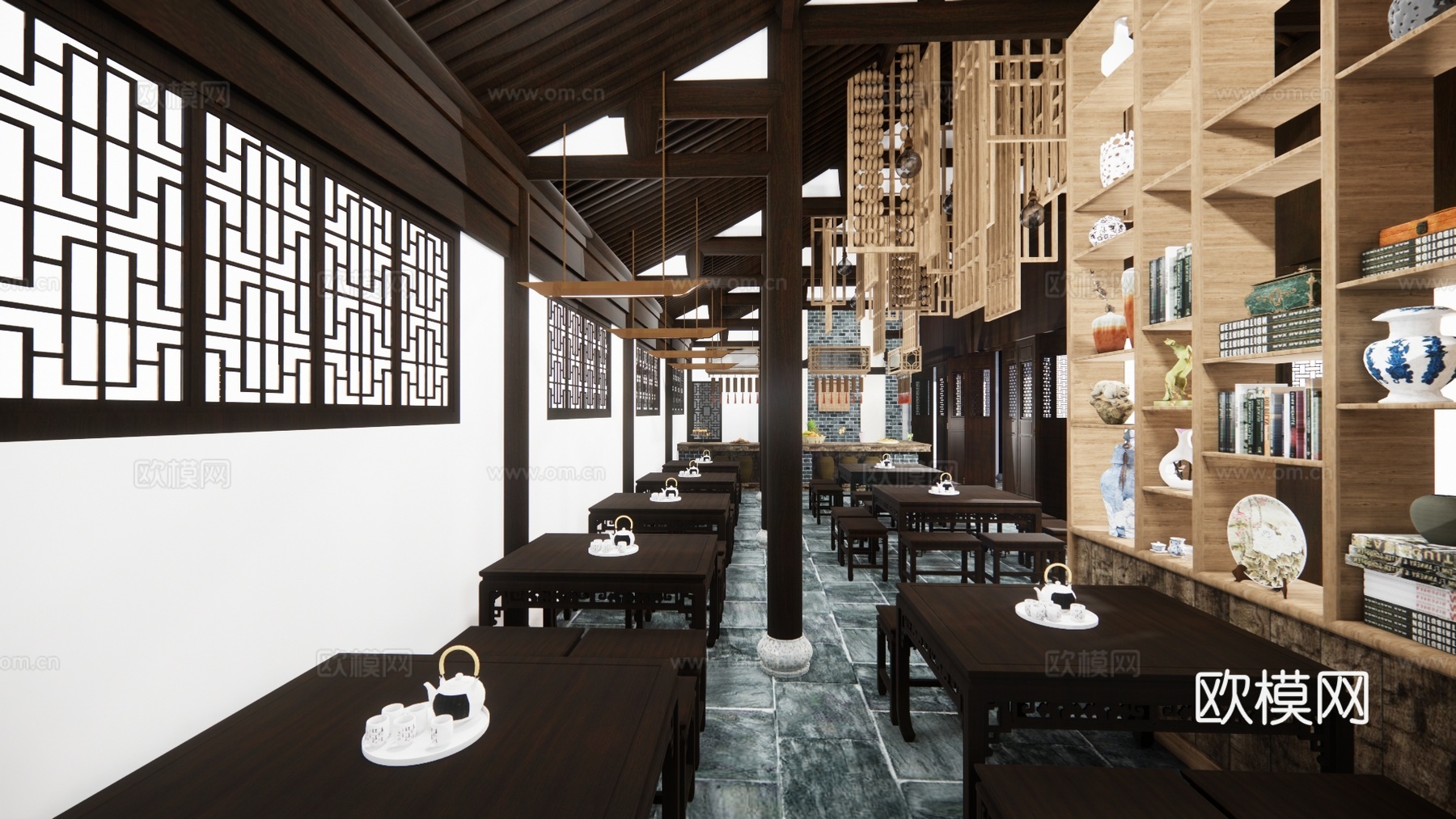 茶桌椅 茶具 茶桌 茶台 茶桌组合su模型