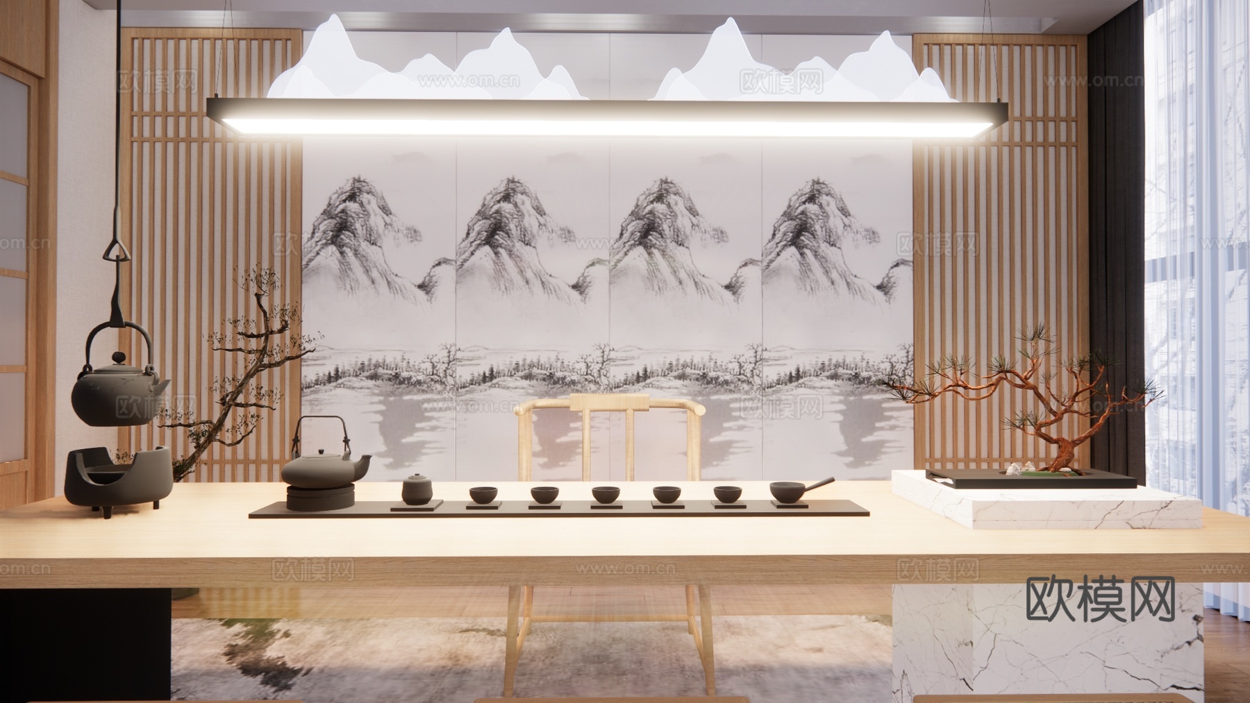 茶具 茶台 茶几 茶桌 家装 茶室 茶桌组合su模型