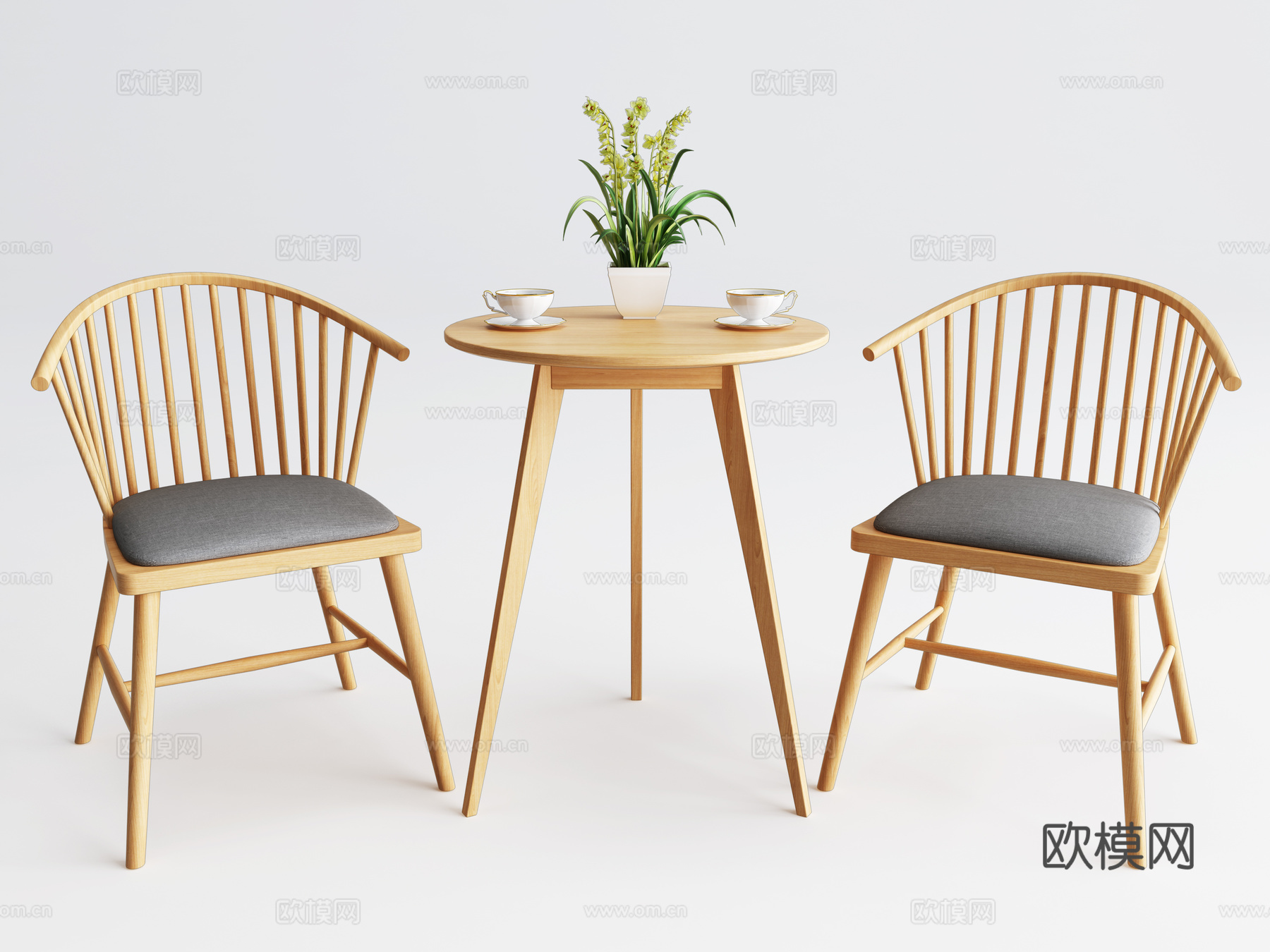 现代北欧餐桌椅3d模型下载