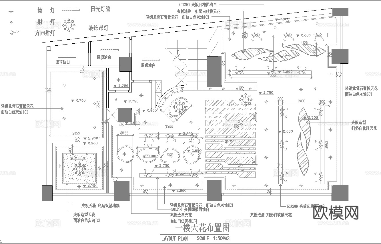最新完整版美容美发施工图合集cad施工图