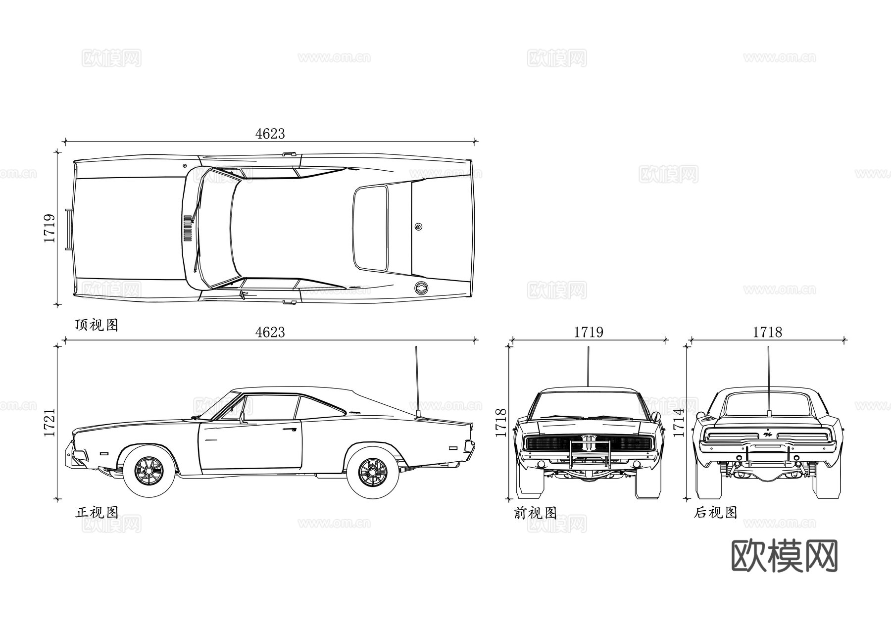 道奇汽车 道奇轿车 道奇SUV 道奇皮卡 道奇肌肉车cad施工图