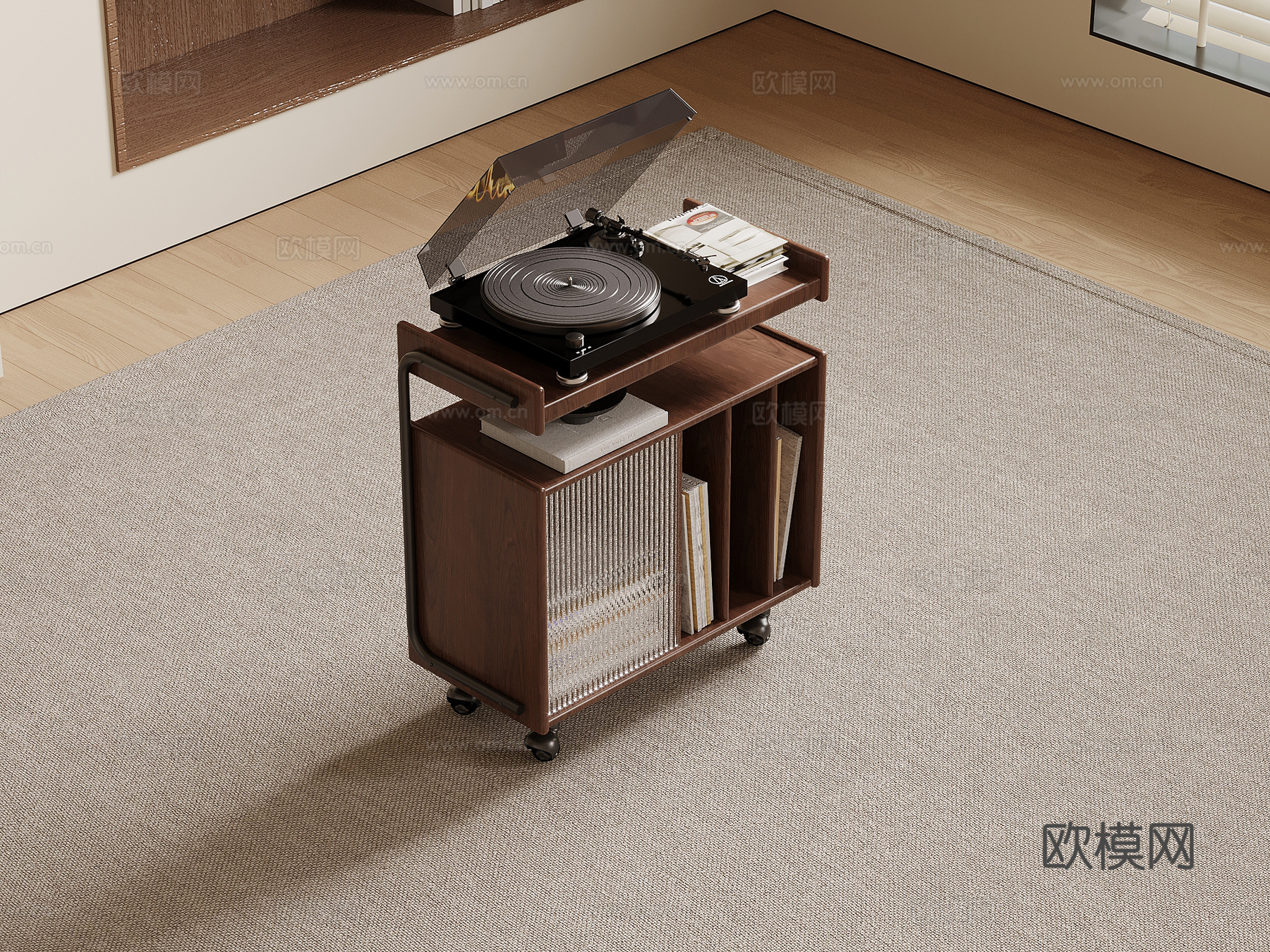 中古风边几 边柜su模型