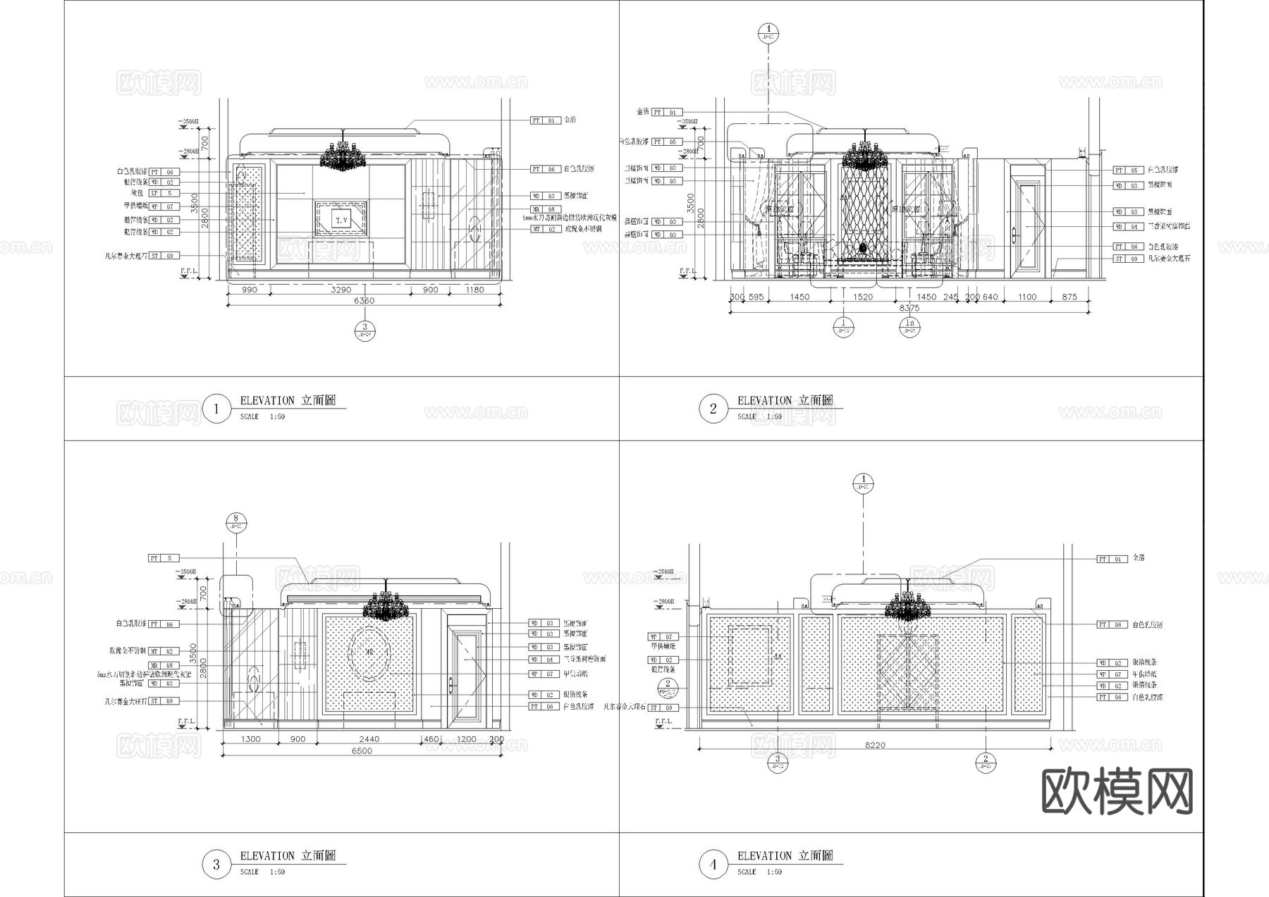 最新全套 棋牌室 施工图合集cad施工图